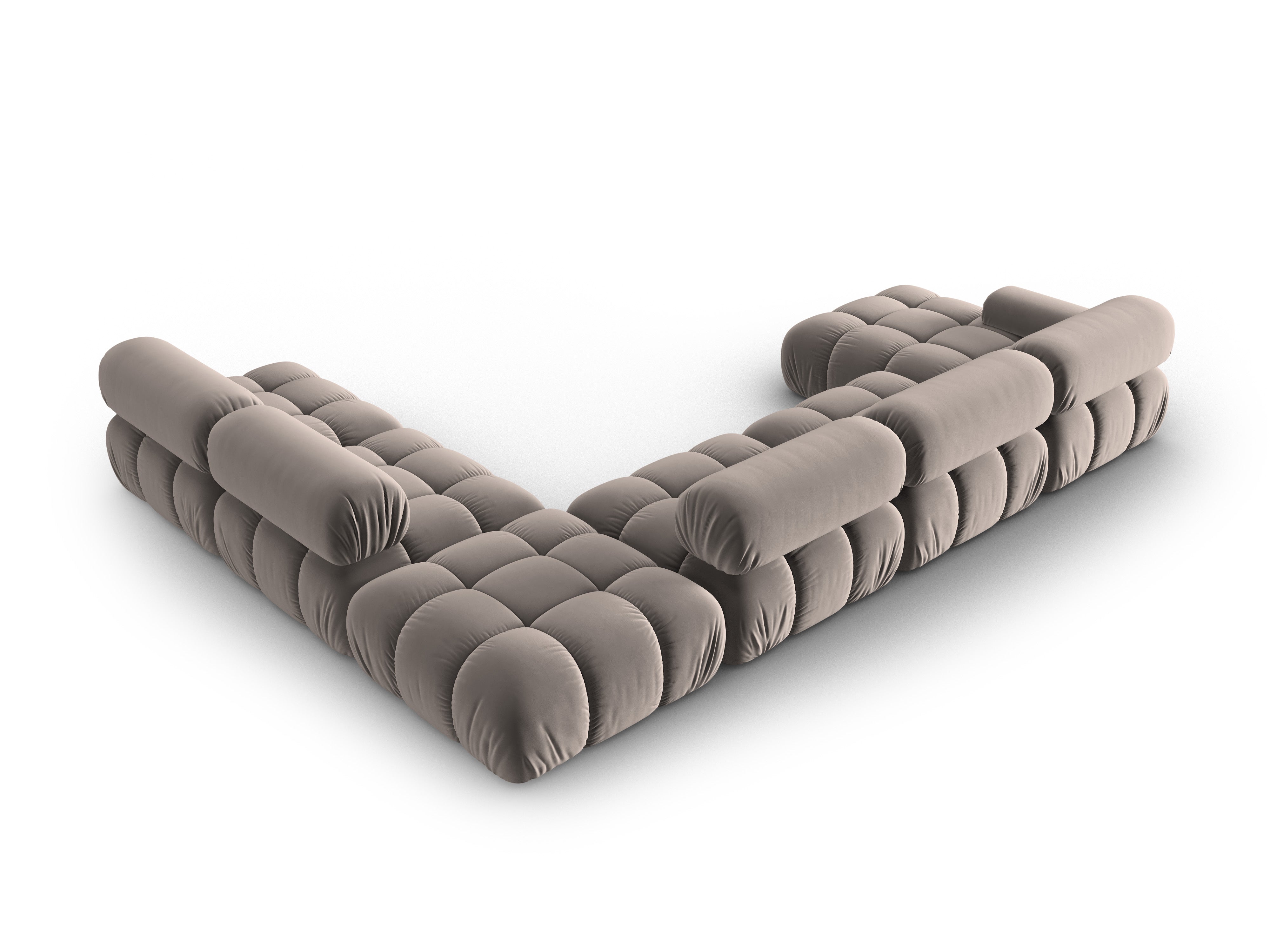 CORTINA Cappuccino Right-Hand Velvet Panoramic Corner Sofa