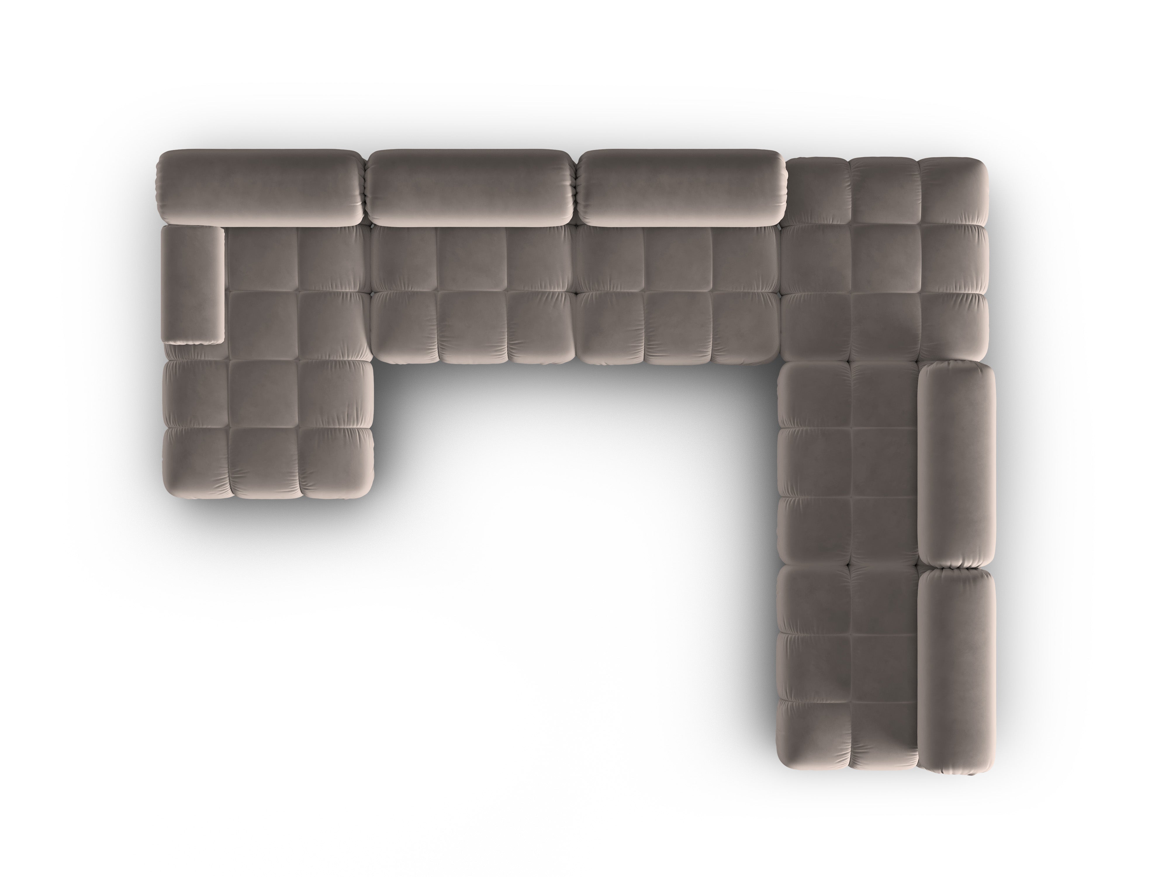 CORTINA Cappuccino Right-Hand Velvet Panoramic Corner Sofa