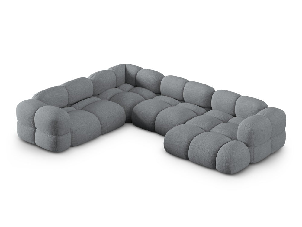 Left-facing U-shaped Corner Sofa LORETTO in gray-blue