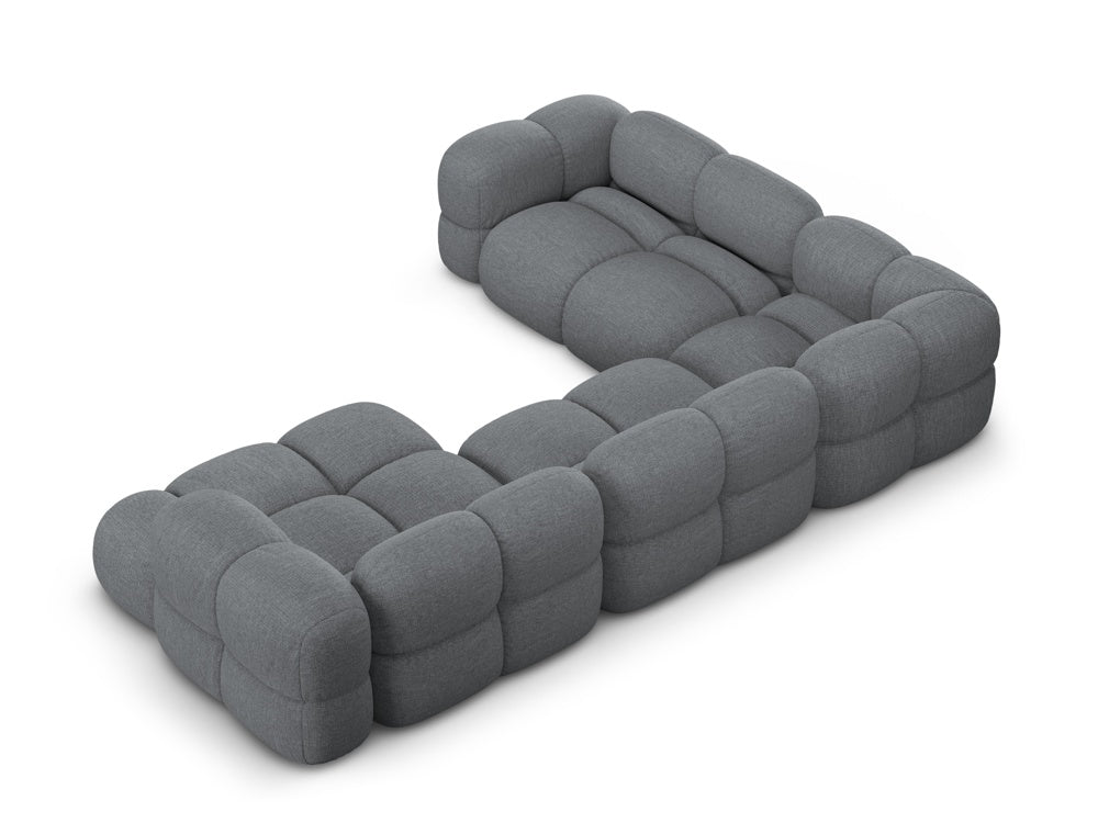 Left-facing U-shaped Corner Sofa LORETTO in gray-blue
