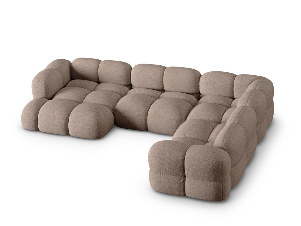 Right-facing U-shaped corner sofa LORETTO cappuccino