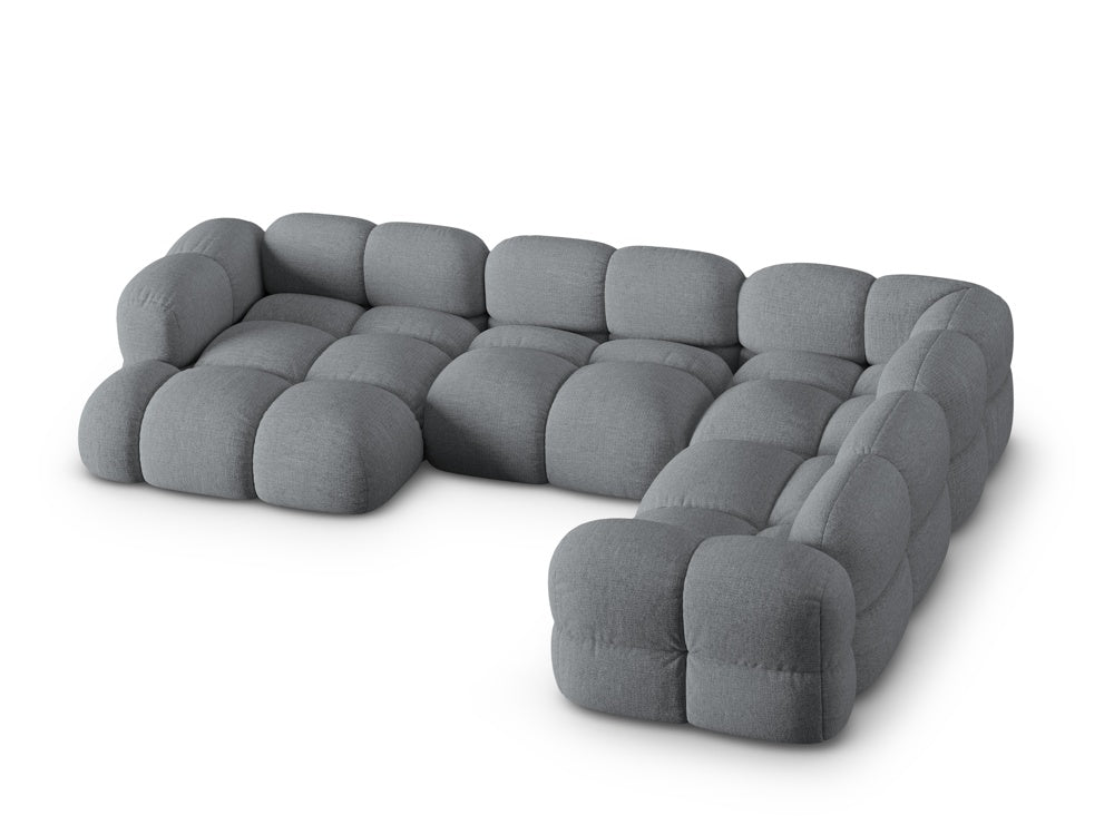 Right-facing U-shaped corner sofa LORETTO gray-blue
