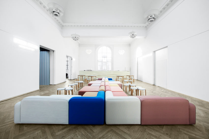 Pohovka modulární 3-místná otevřená pravostranná ROPE čalouněná