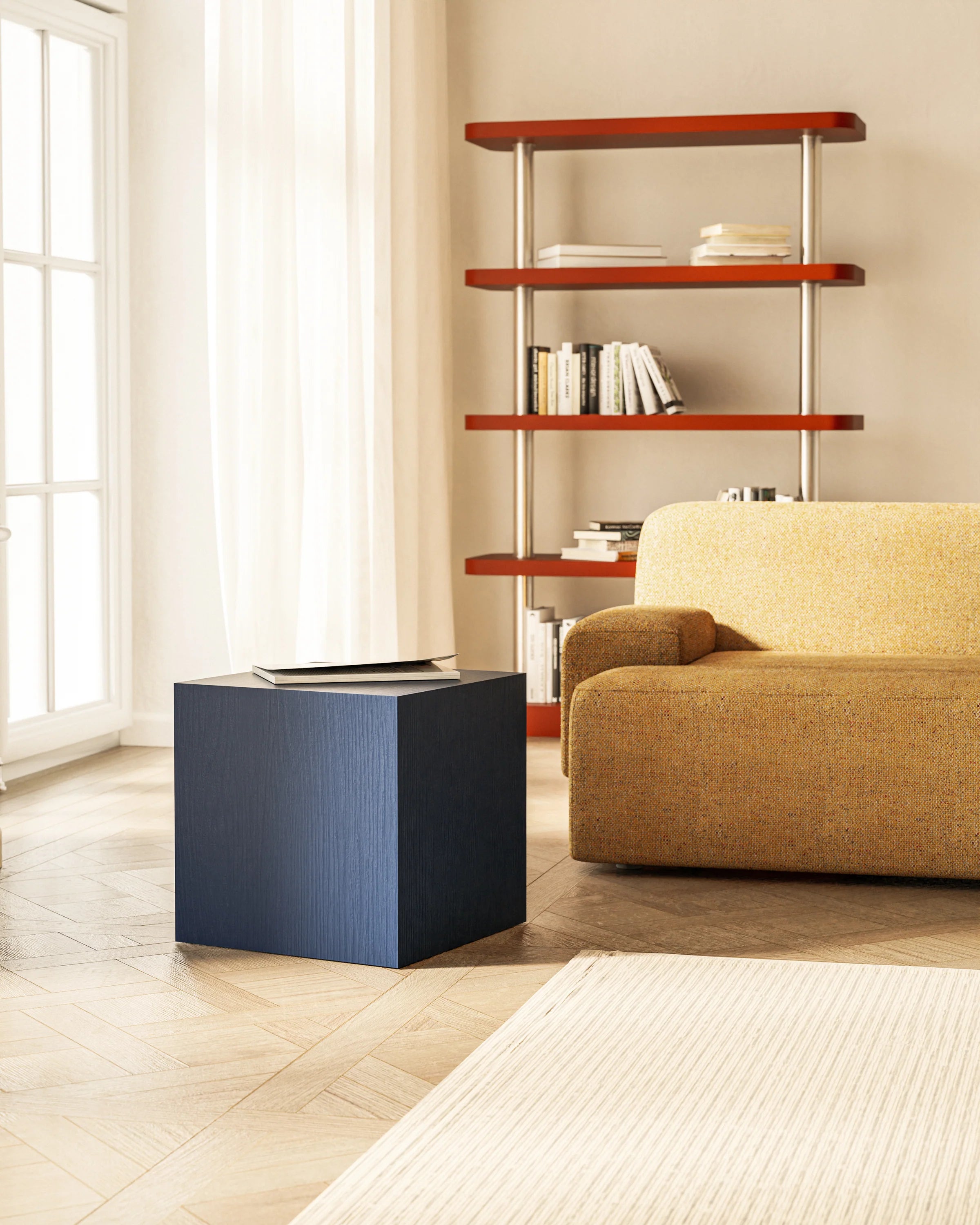 CUBE cobalt blue side table