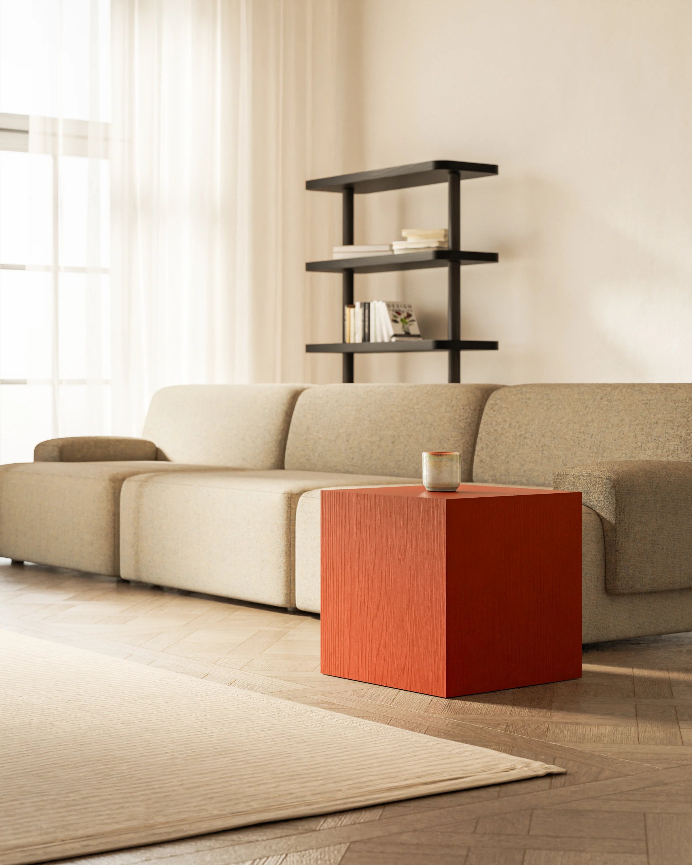 Pomocný stolek CUBE červený rooibos