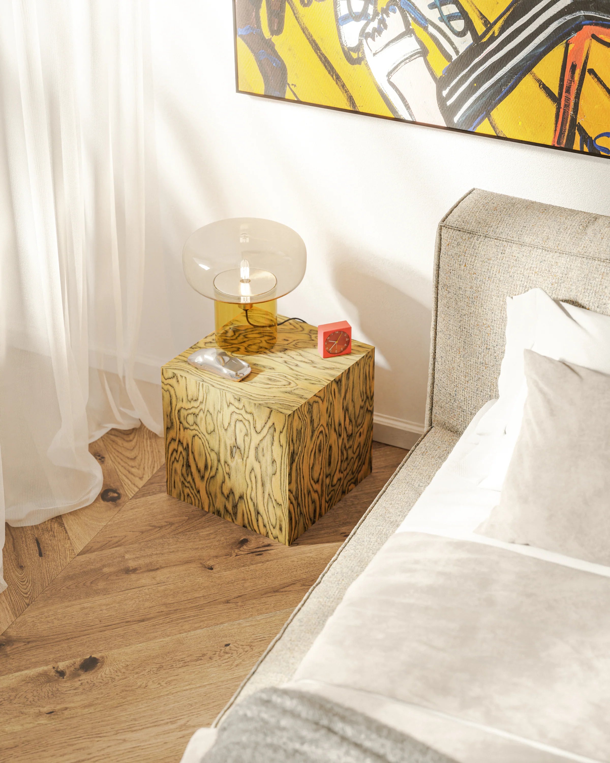 CUBE Side Table Sottsass Yellow