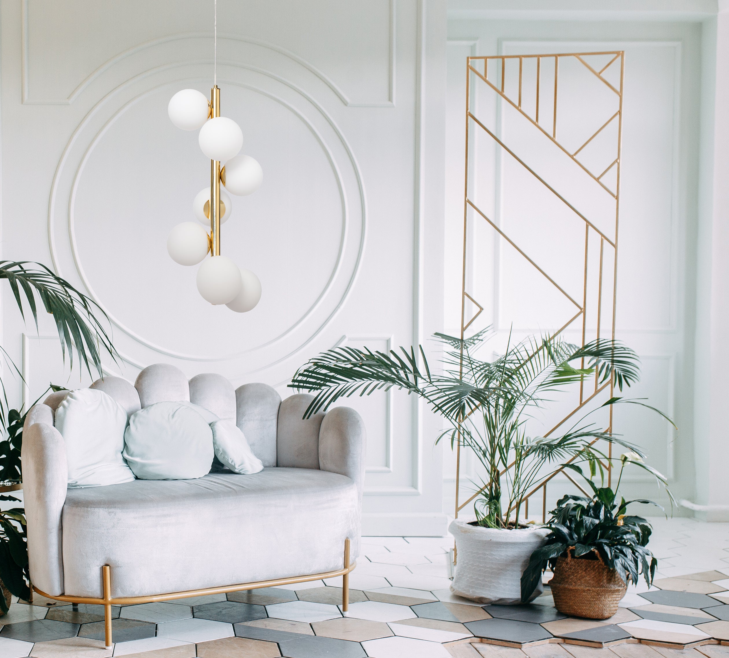 Závěsná lampa CUMULUS VERTICAL zlatá