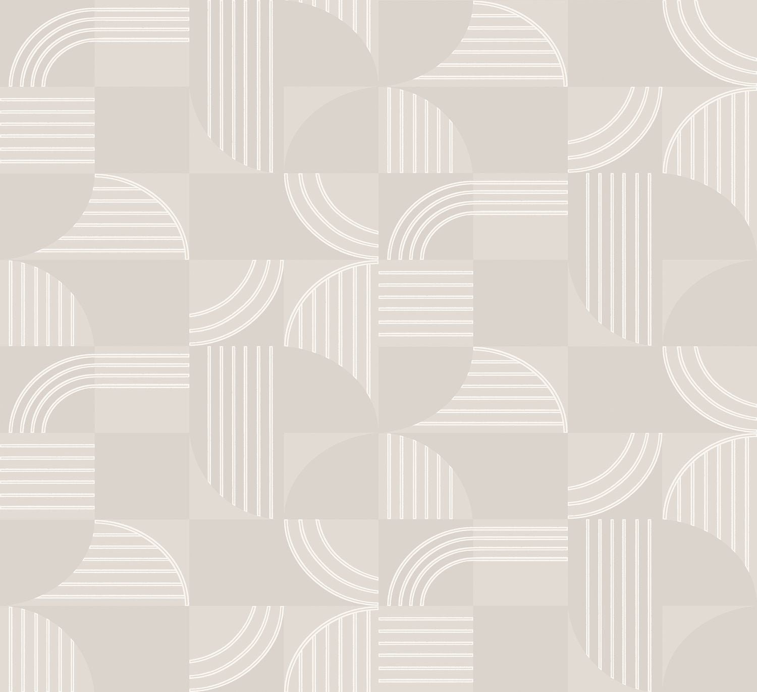 Tapeta flizelinowa z geometrycznym wzorem ANNÉES 30 - SABLE beżowy