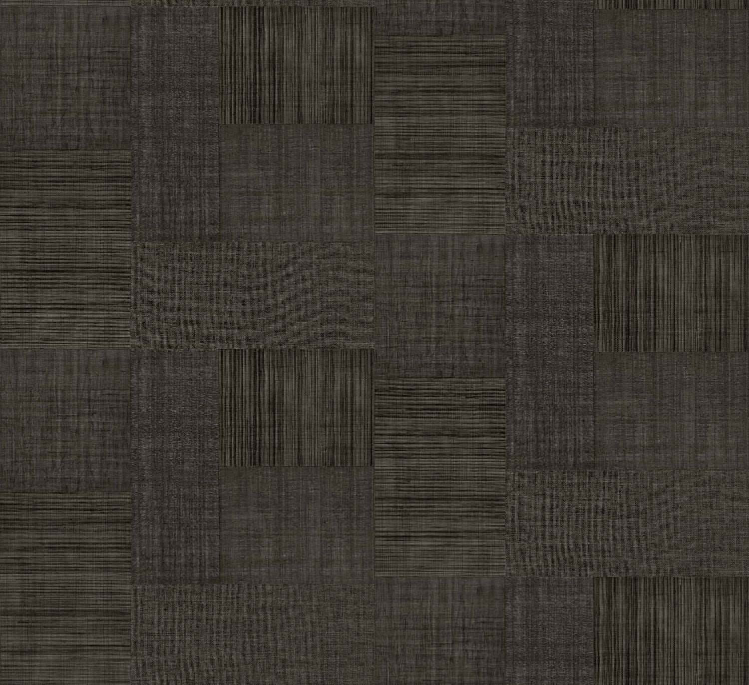 Tapeta strukturovaná geometrická patchwork napodobující tkaninu MESTIZO - NOIR černá