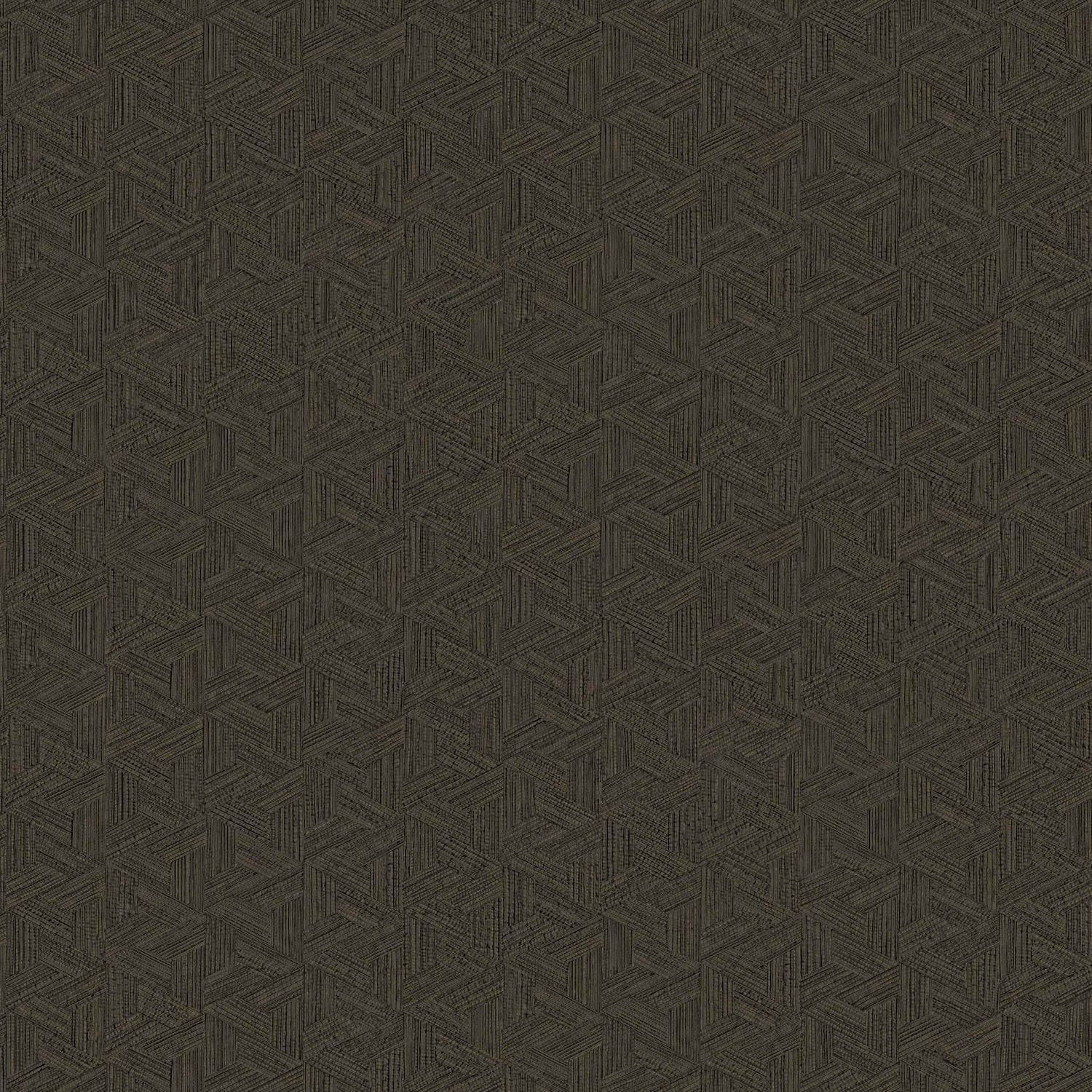 Tapeta strukturovaná geometrická inspirovaná listy banánovníku LINDU - NOIR černá