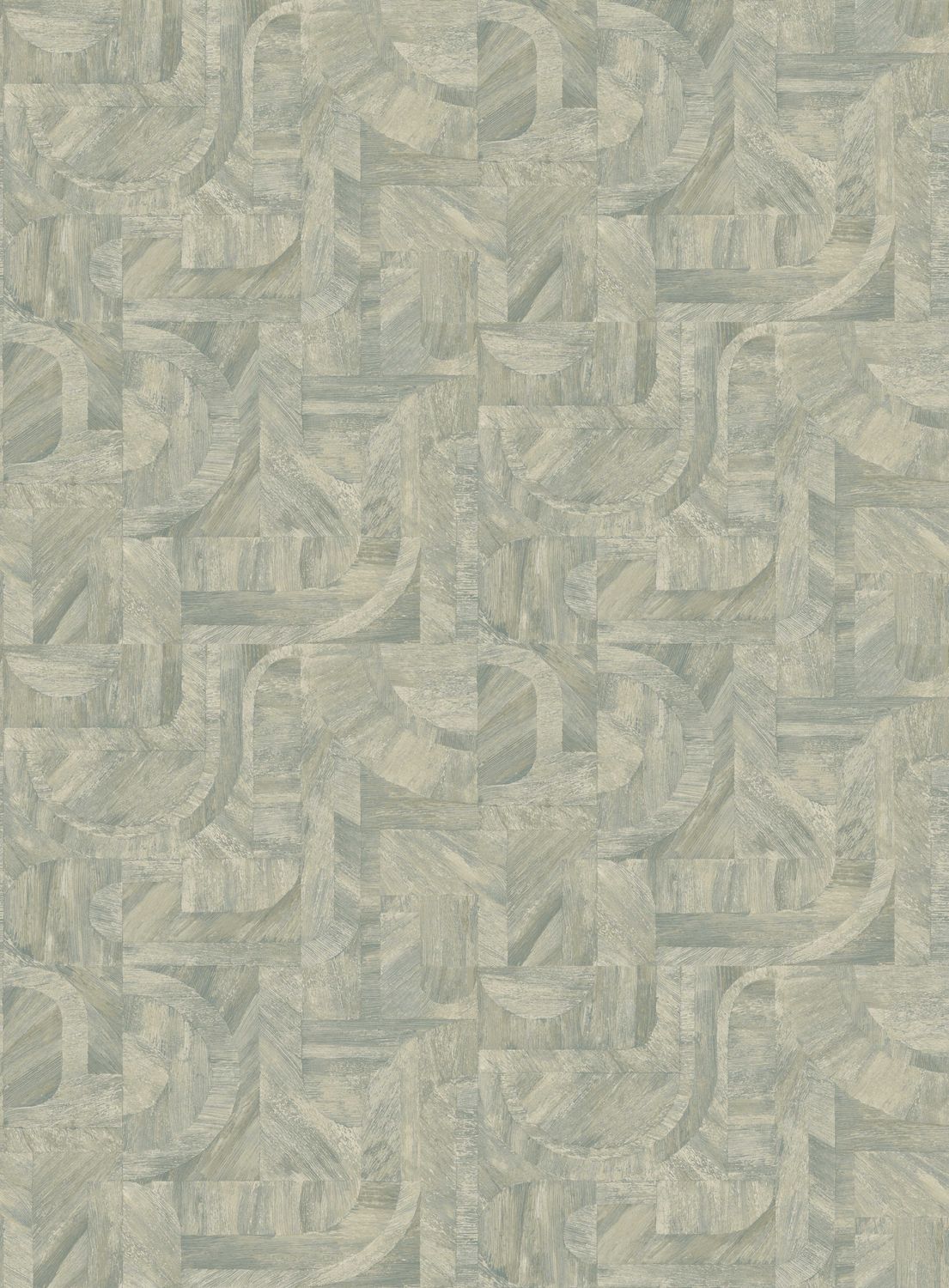Geometrická strukturovaná tapeta napodobující dřevo s mozaikovým vzorem INTARSIA - OPALINE ledově modrá