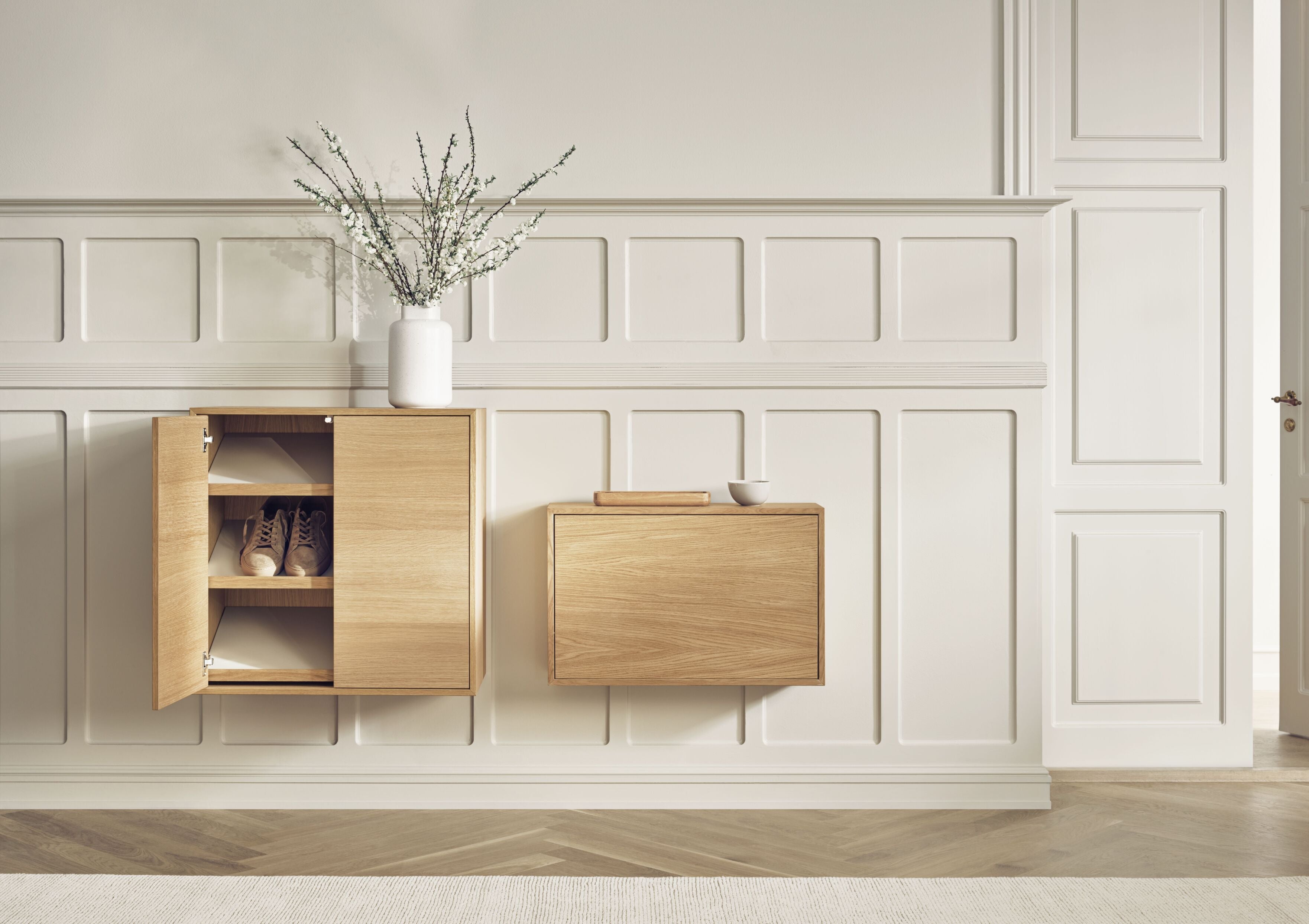 Skříňka na boty CASE bílý dubový dýha