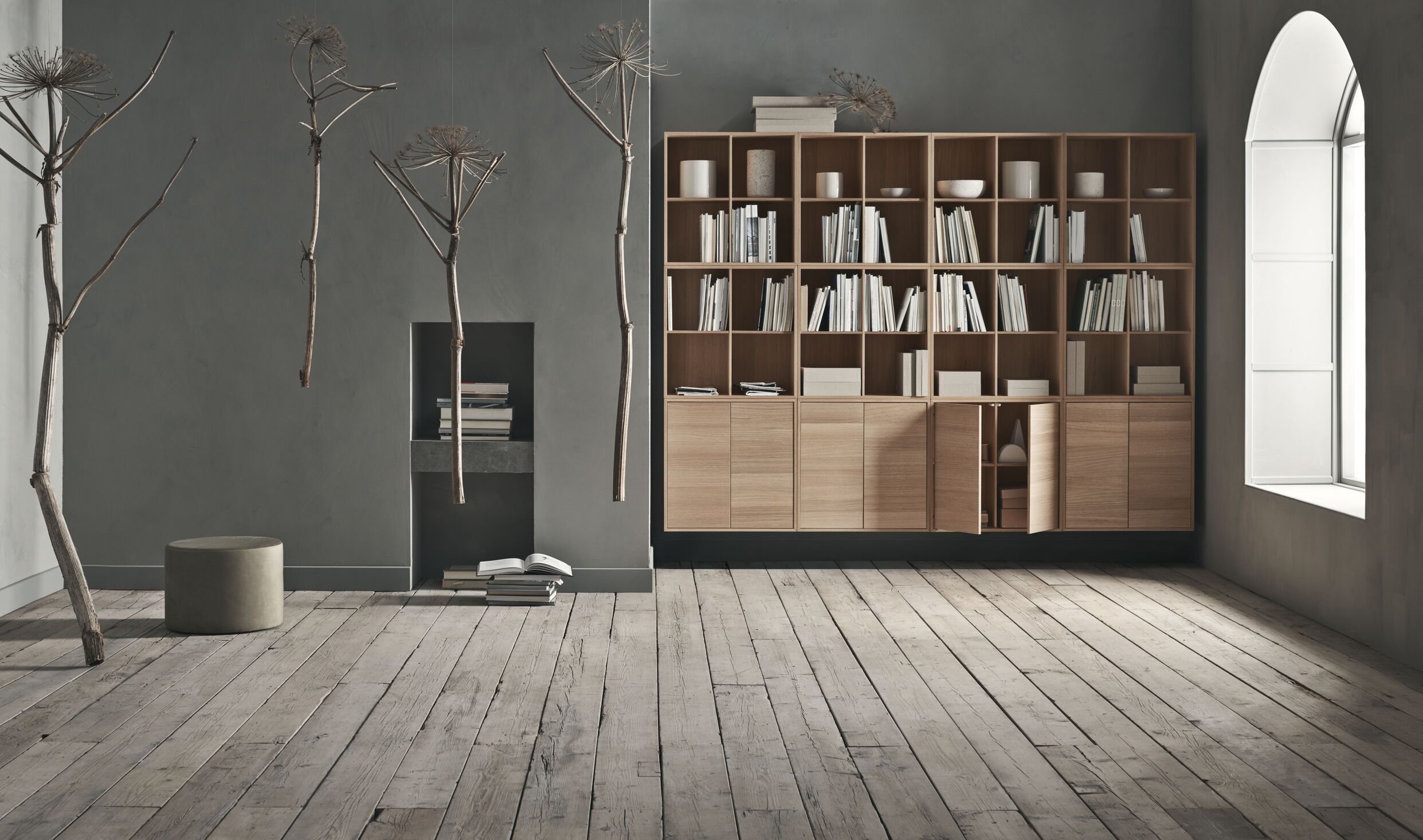 Regál CASE z dubového dýhy