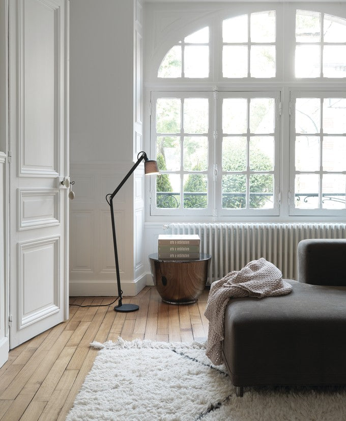 Lampa podłogowa 525 czarny metal – szkło