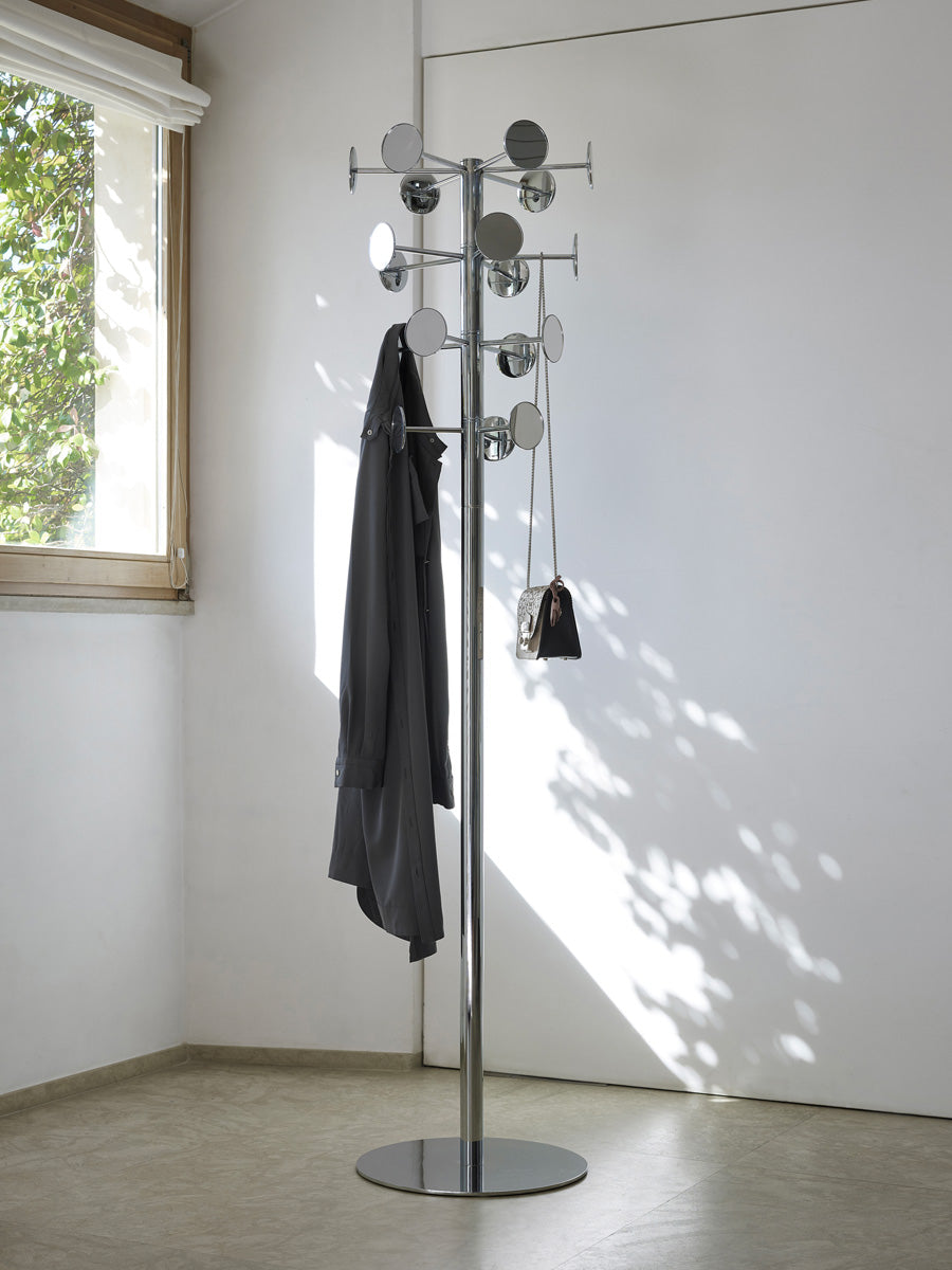 CHAPERON silver standing coat rack