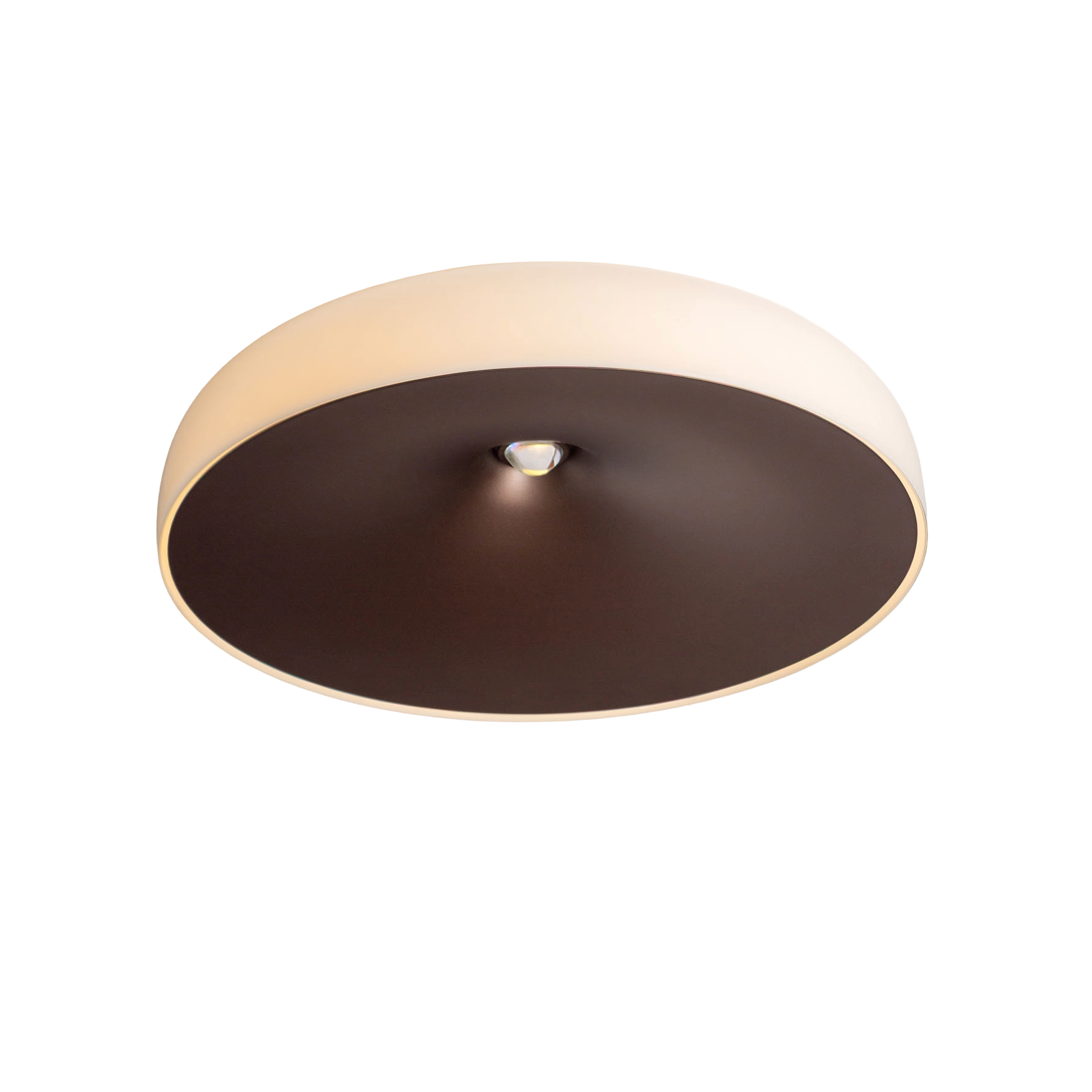 Stropní lampa CHET-B matná hnědá s bílou.