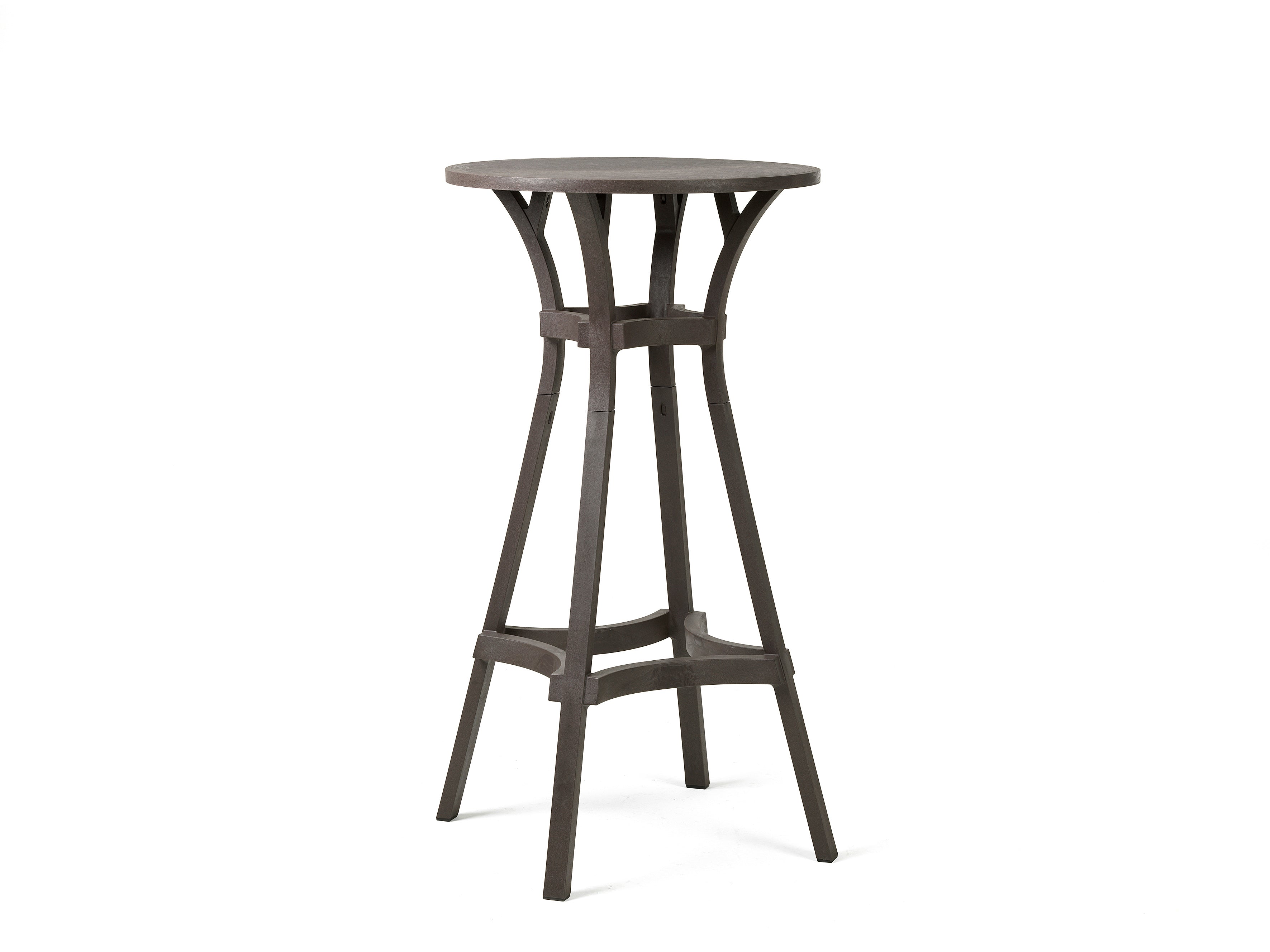 Kulatý venkovní stolek COMBO zemité hnědé barvy