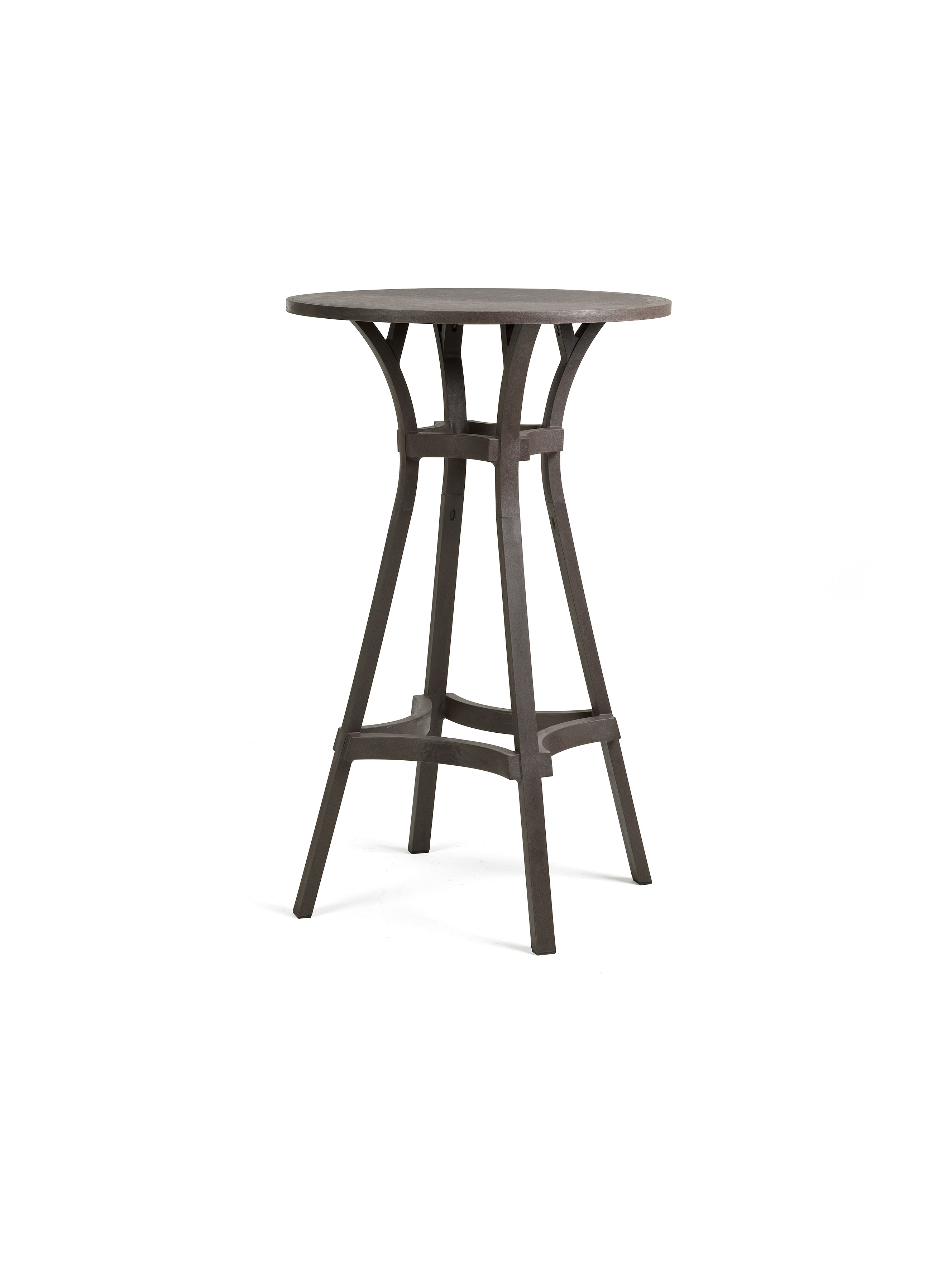 Kulatý venkovní stolek COMBO zemité hnědé barvy