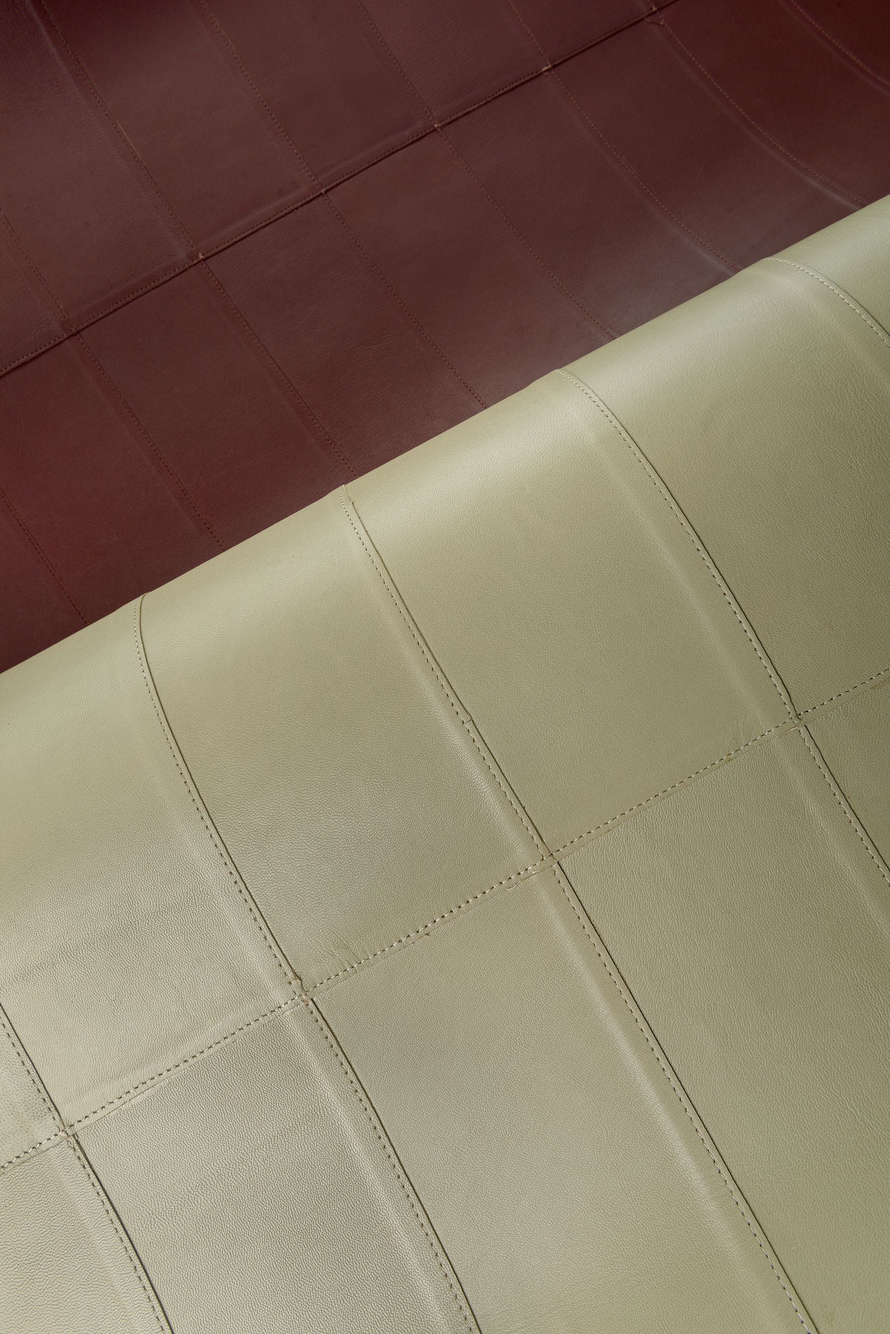 Natural leather wallpaper with geometric pattern PALADIN light brown