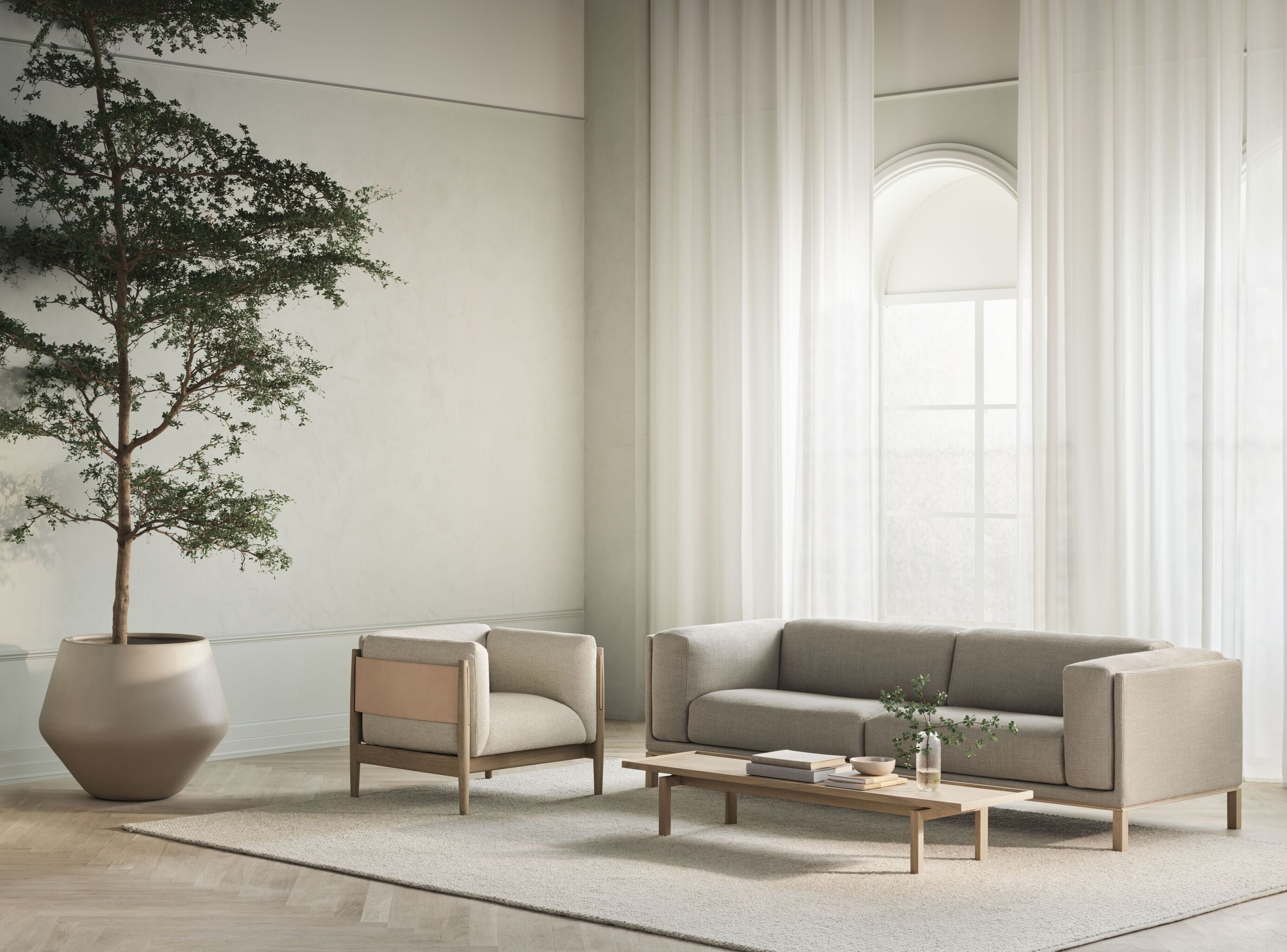 Sofa 2-modulová COSY základna z dubového dřeva