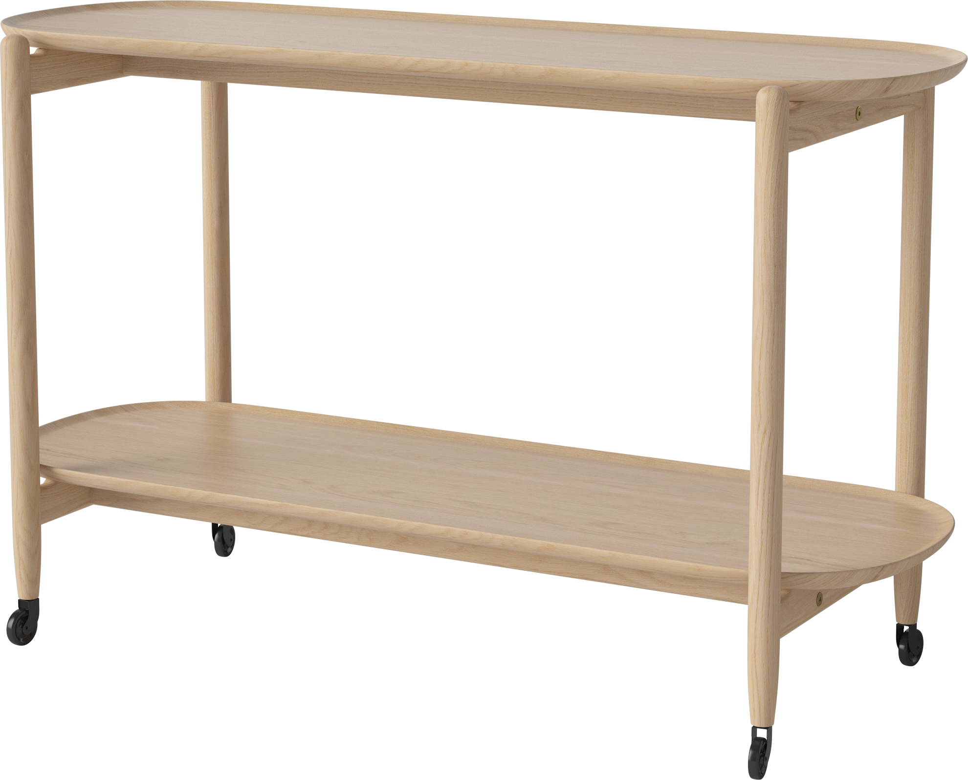 Barový vozík COUPE z běleného dubového dřeva