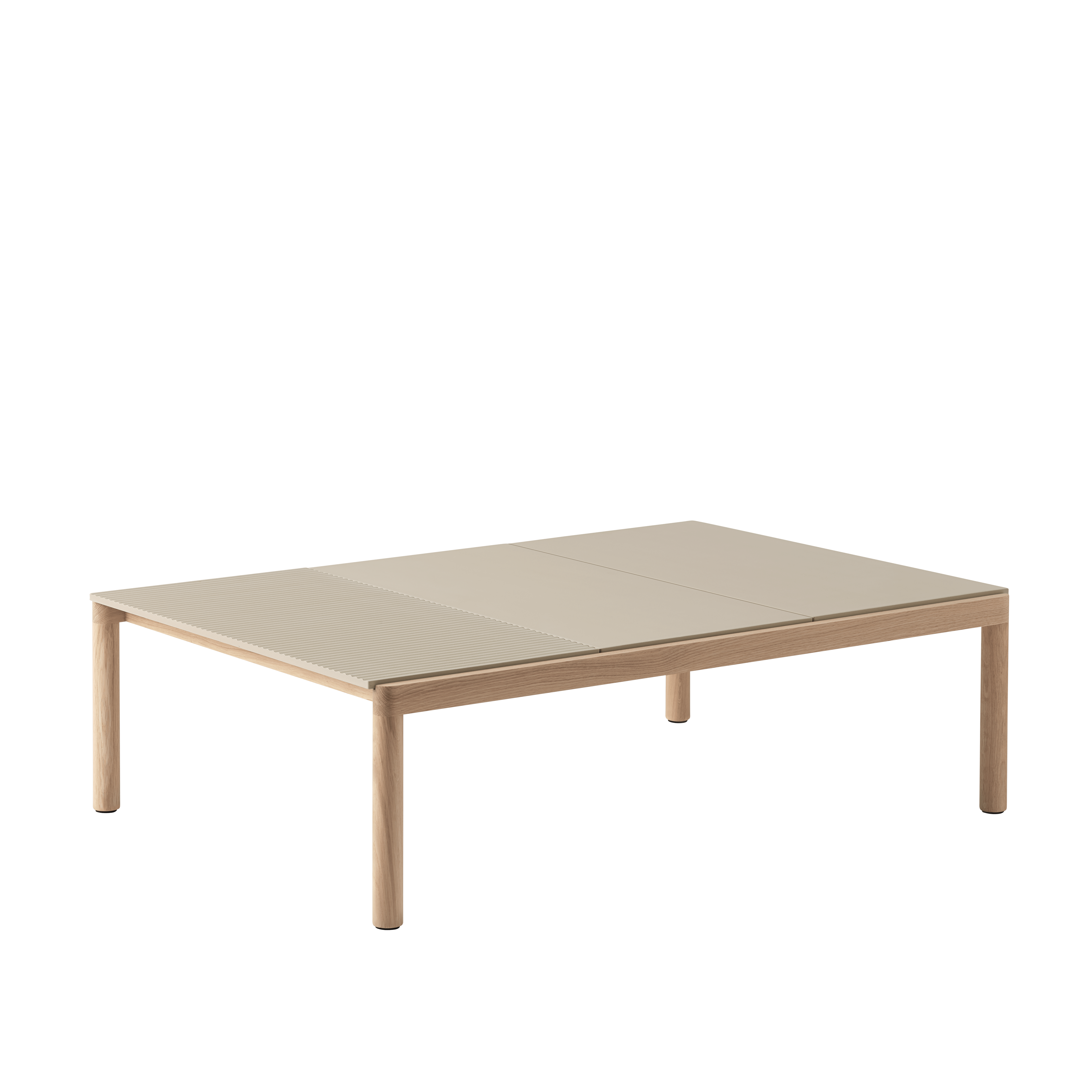 Couple Sand Coffee Table with Oak Base