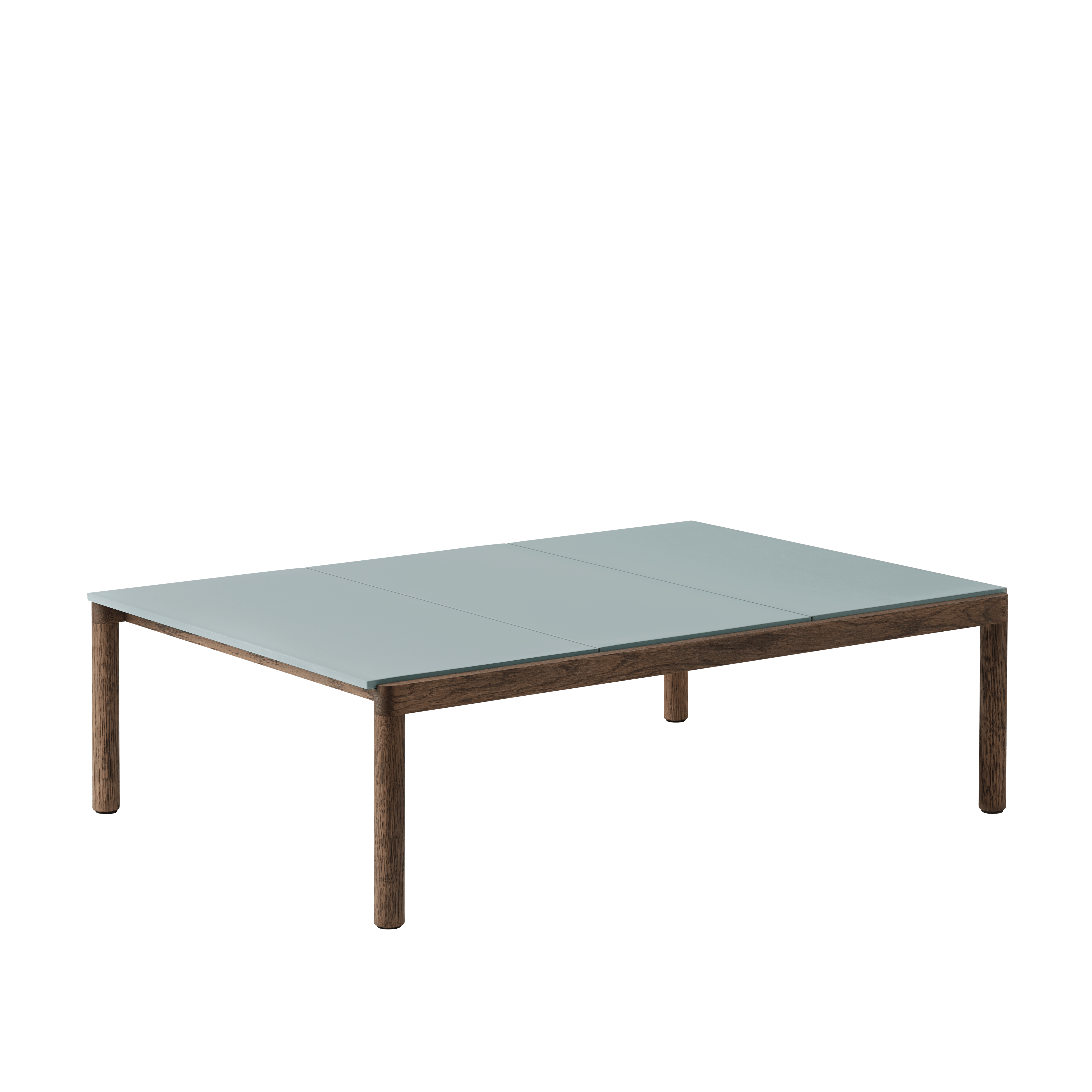 COUPLE Coffee Table in Blue with Dark Oak Base