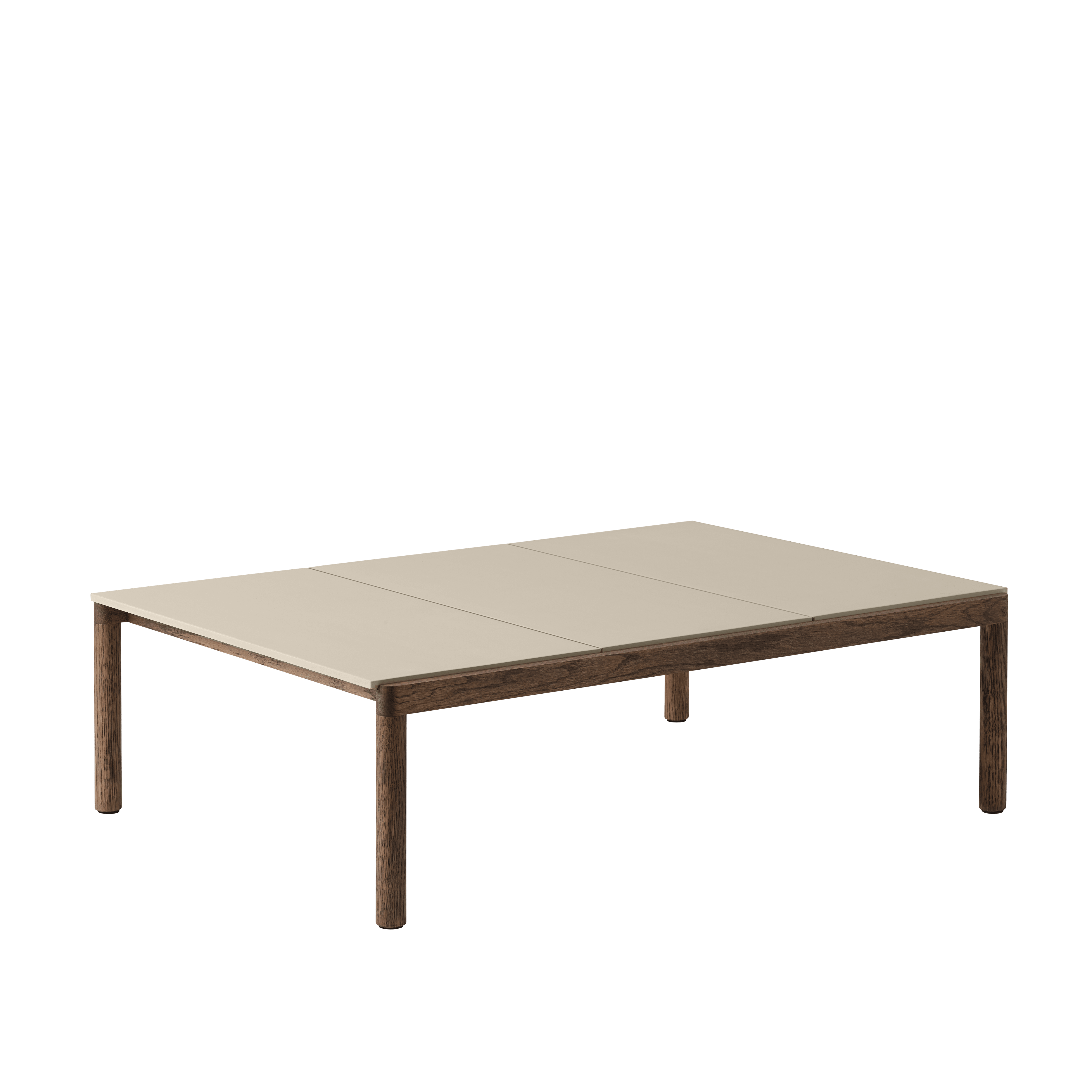 Couple Coffee Table in Sand with Dark Oak Base