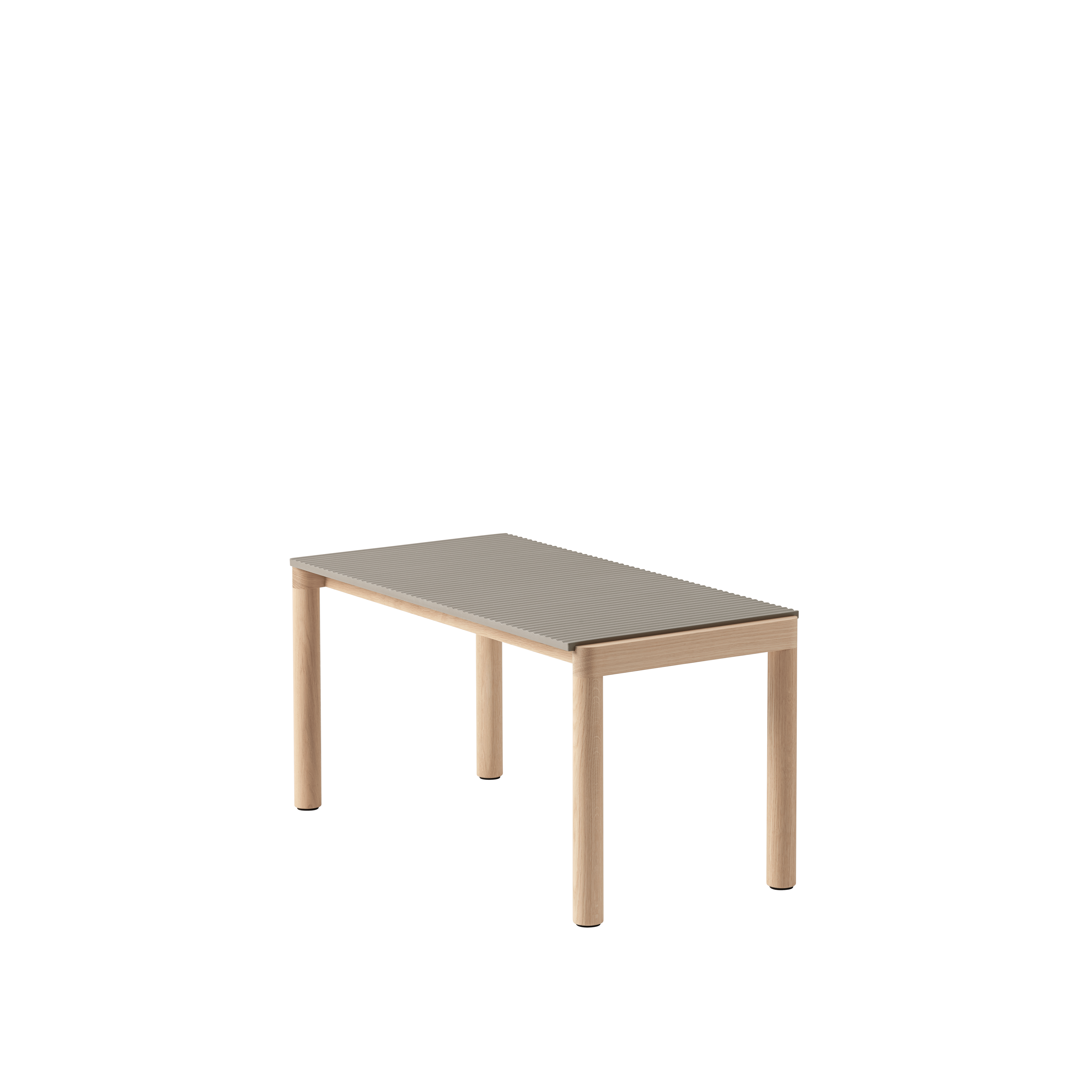 COUPLE taupe coffee table with oak base