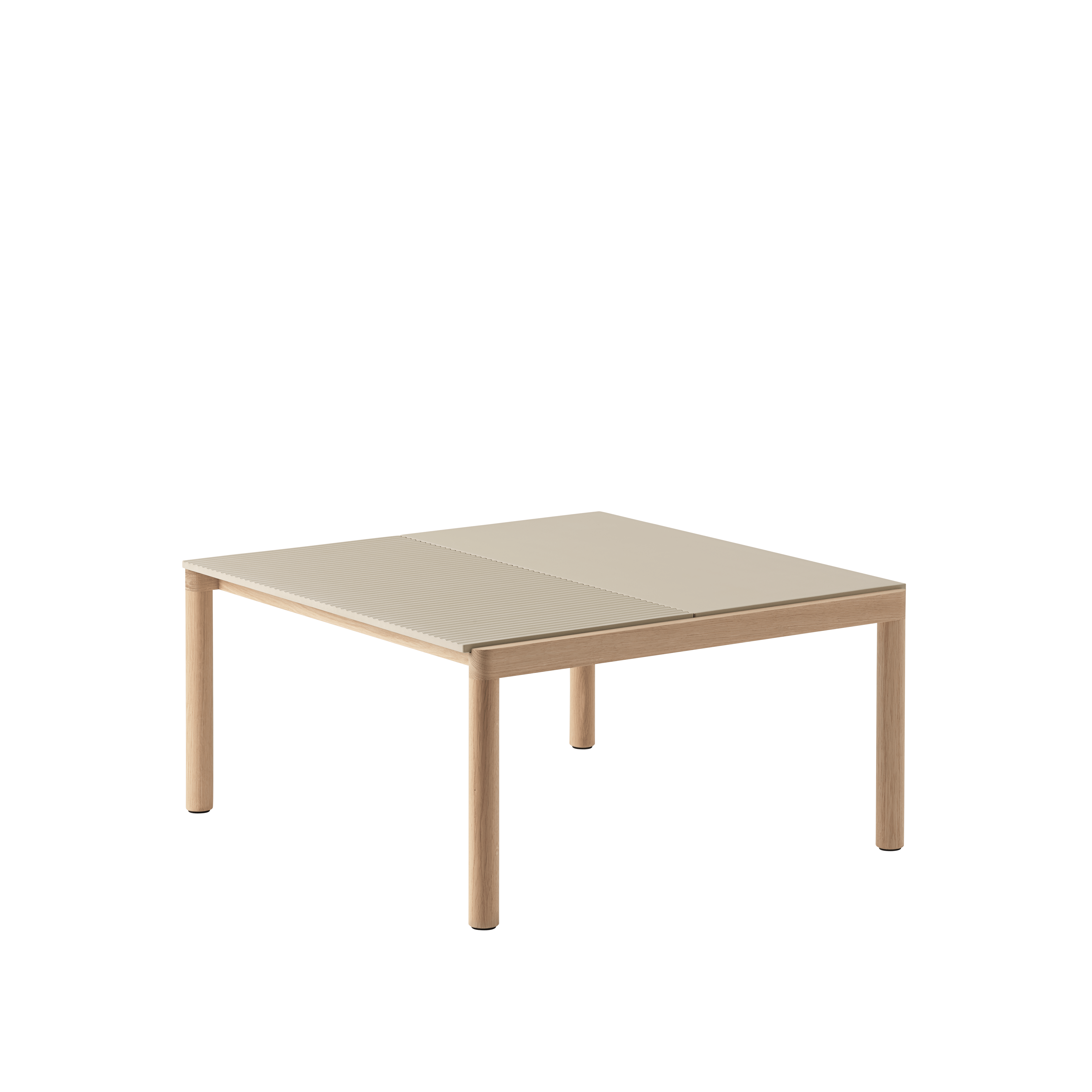 Couple Sand Coffee Table with Oak Base
