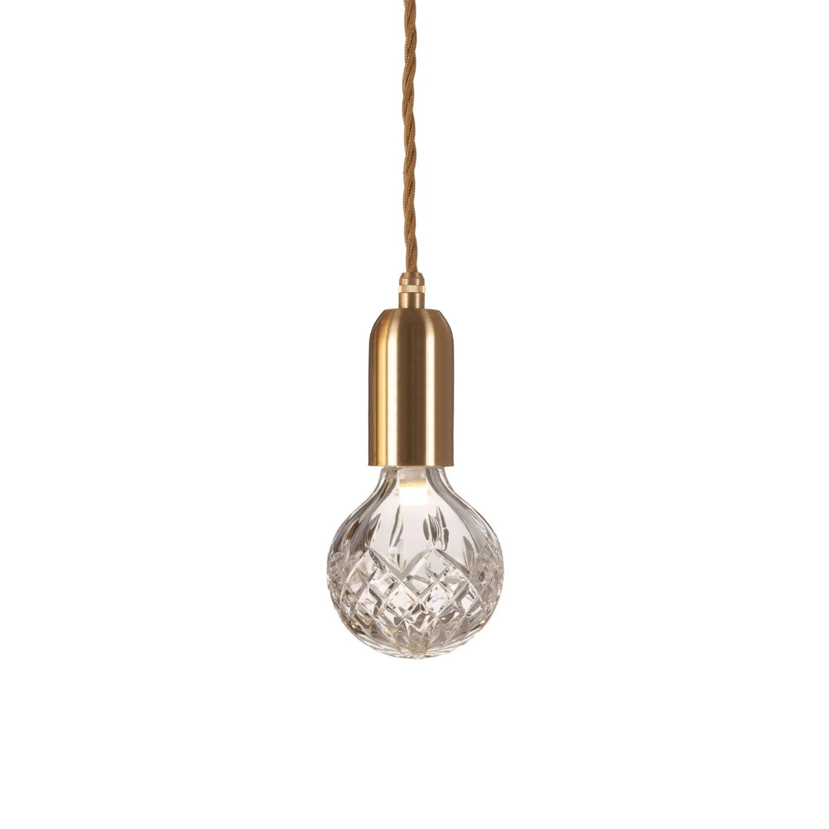 Lustrná lampa CRYSTAL BULB s křišťálovým sklem a mosazným povrchem