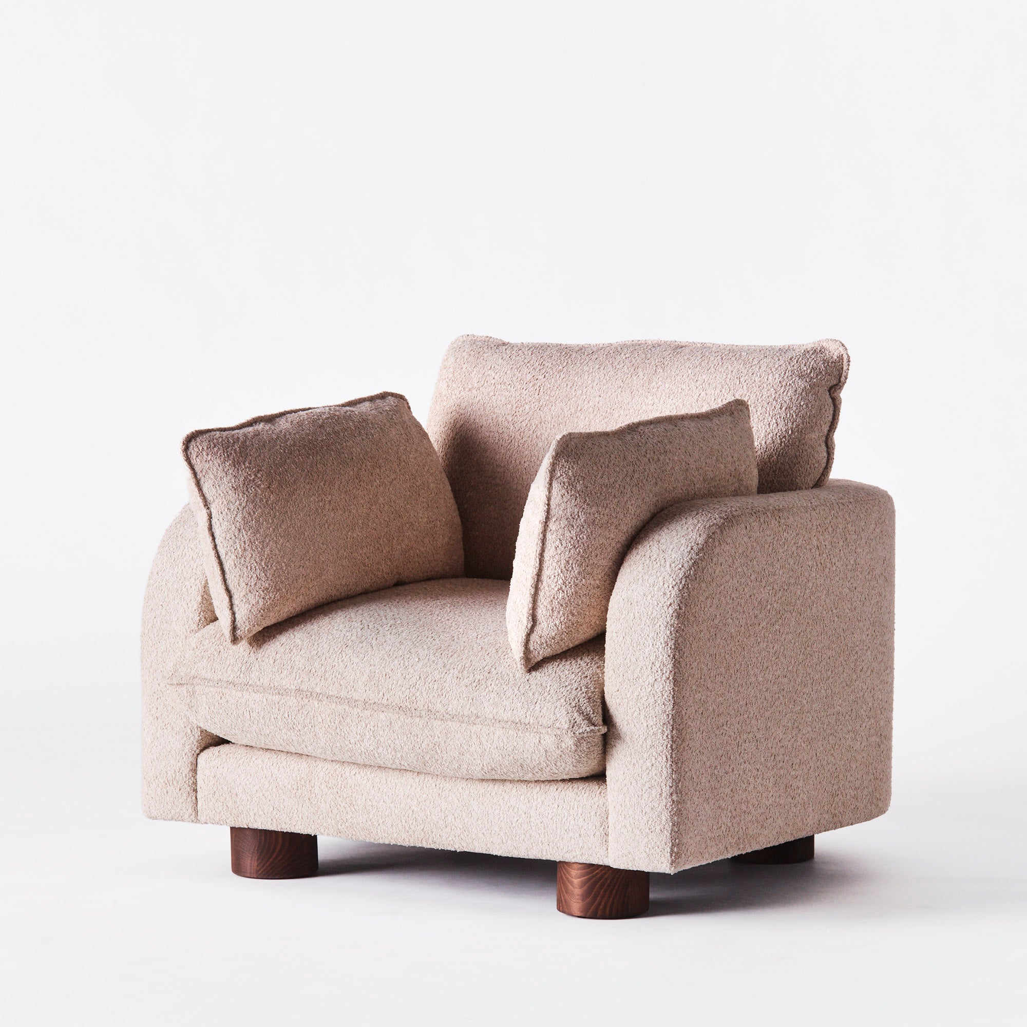 MILES Beige Boucle Armchair