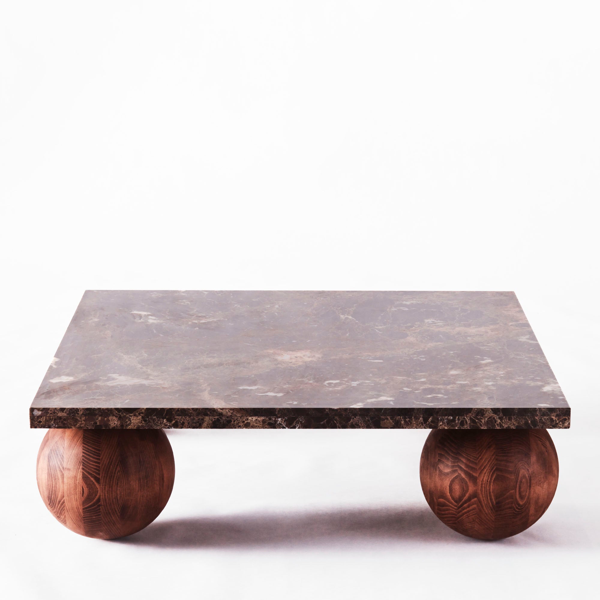 SPHERE Coffee Table Emperador Marble with Ash Base