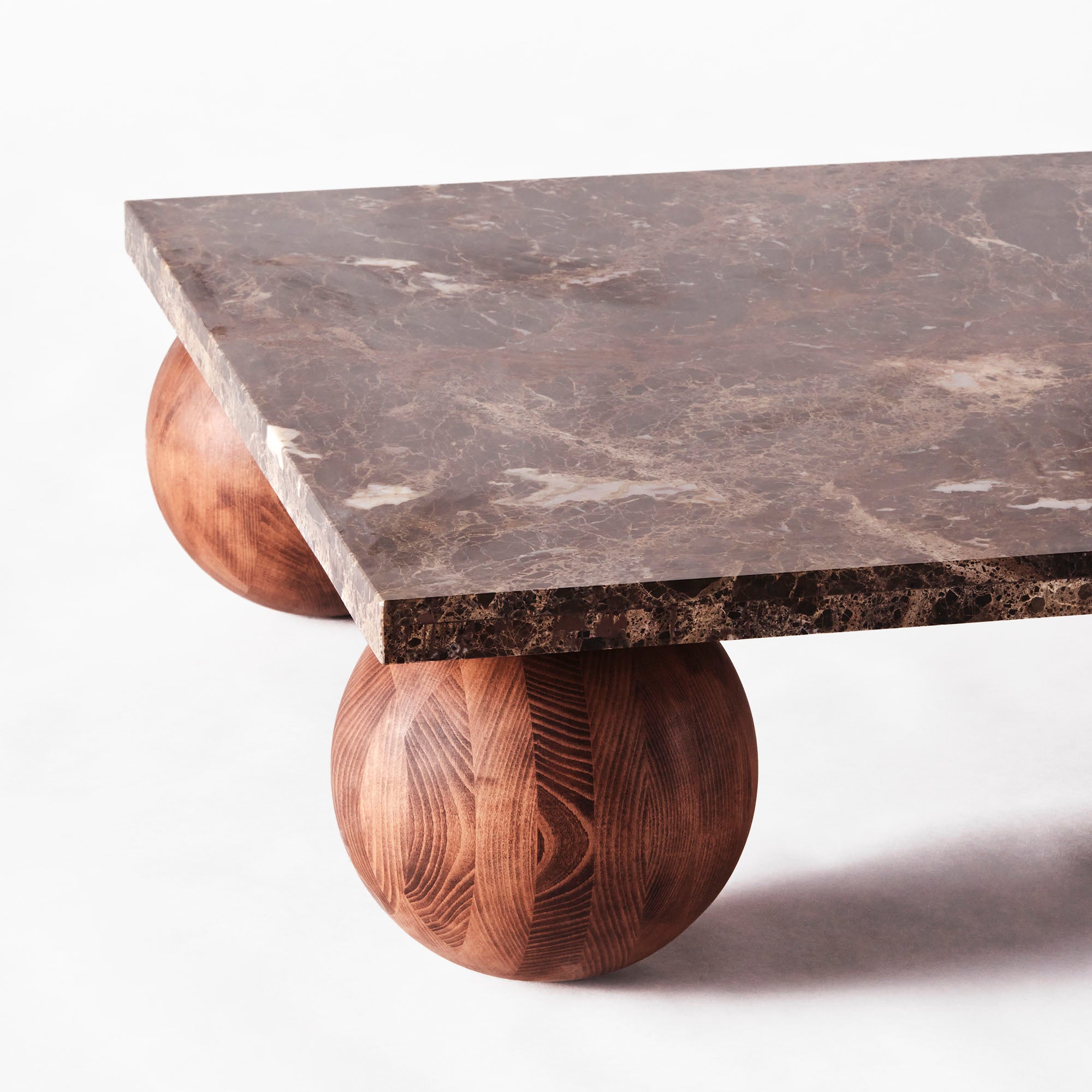 SPHERE Coffee Table Emperador Marble with Ash Base
