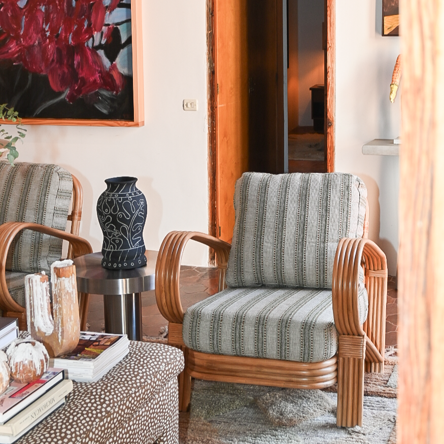 Křeslo BAMBOO zelené s mořeným bambusem