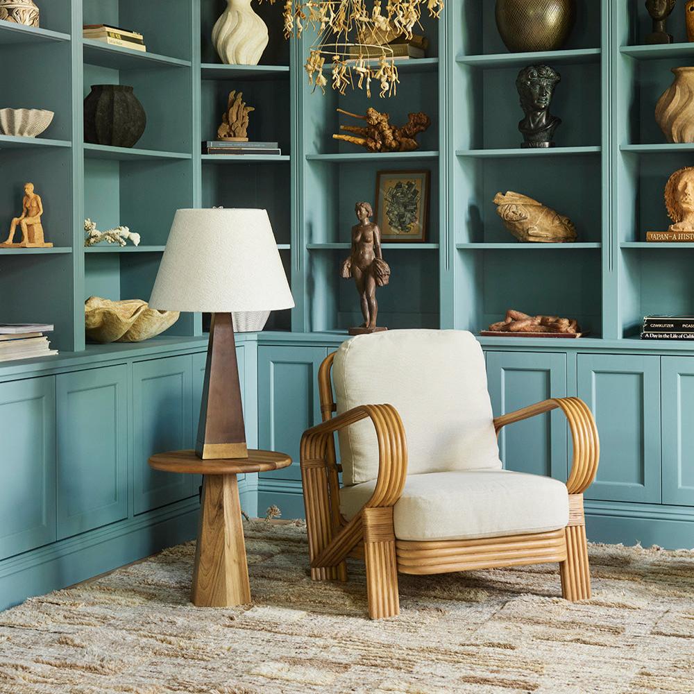 Křeslo BAMBOO béžové s mořeným bambusem