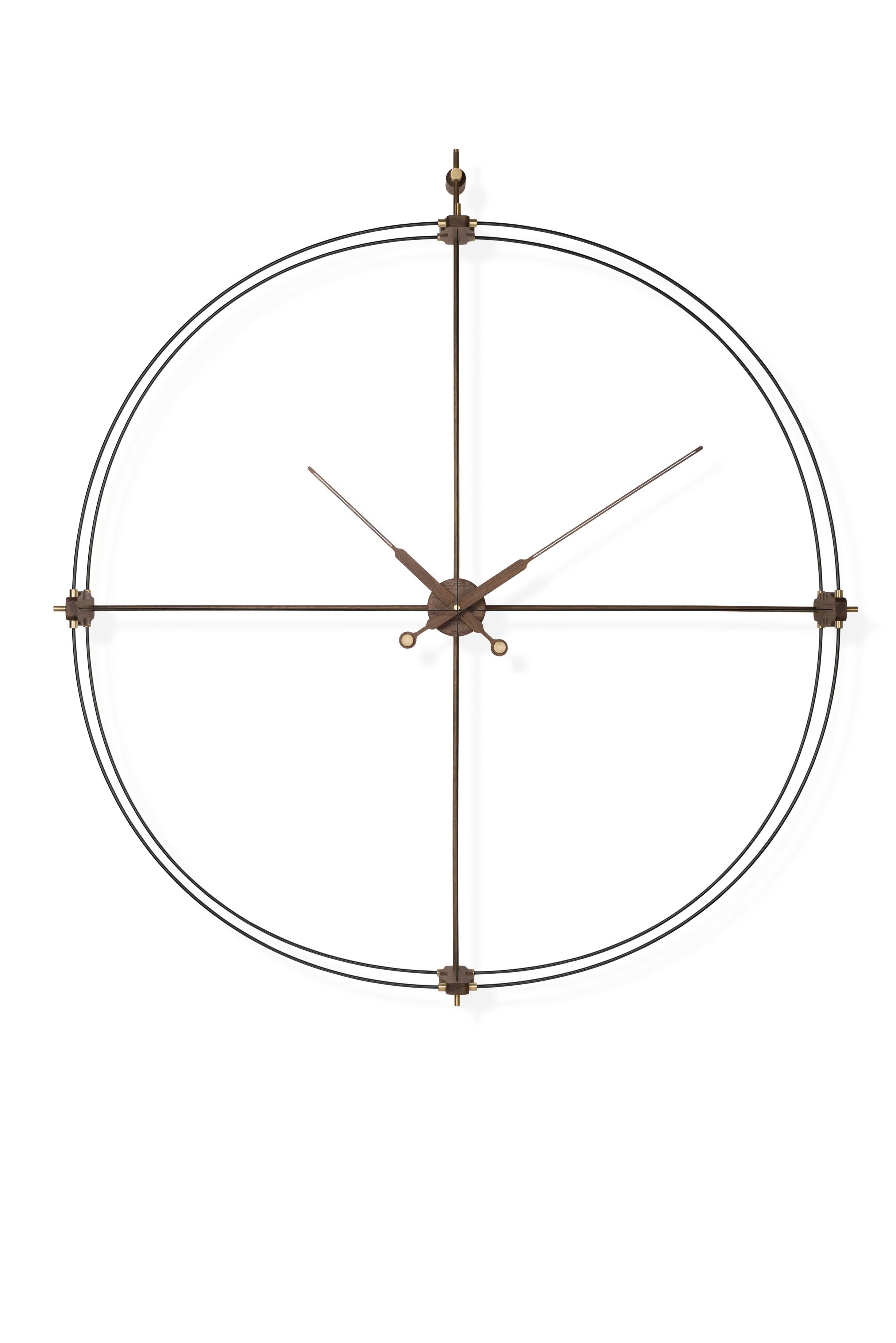 DELMORI PREMIUM wall clock walnut wood with black