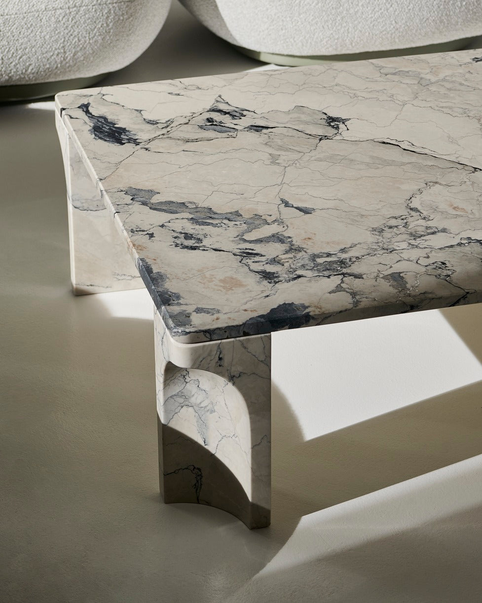DORIC cream-gray ceramic coffee table