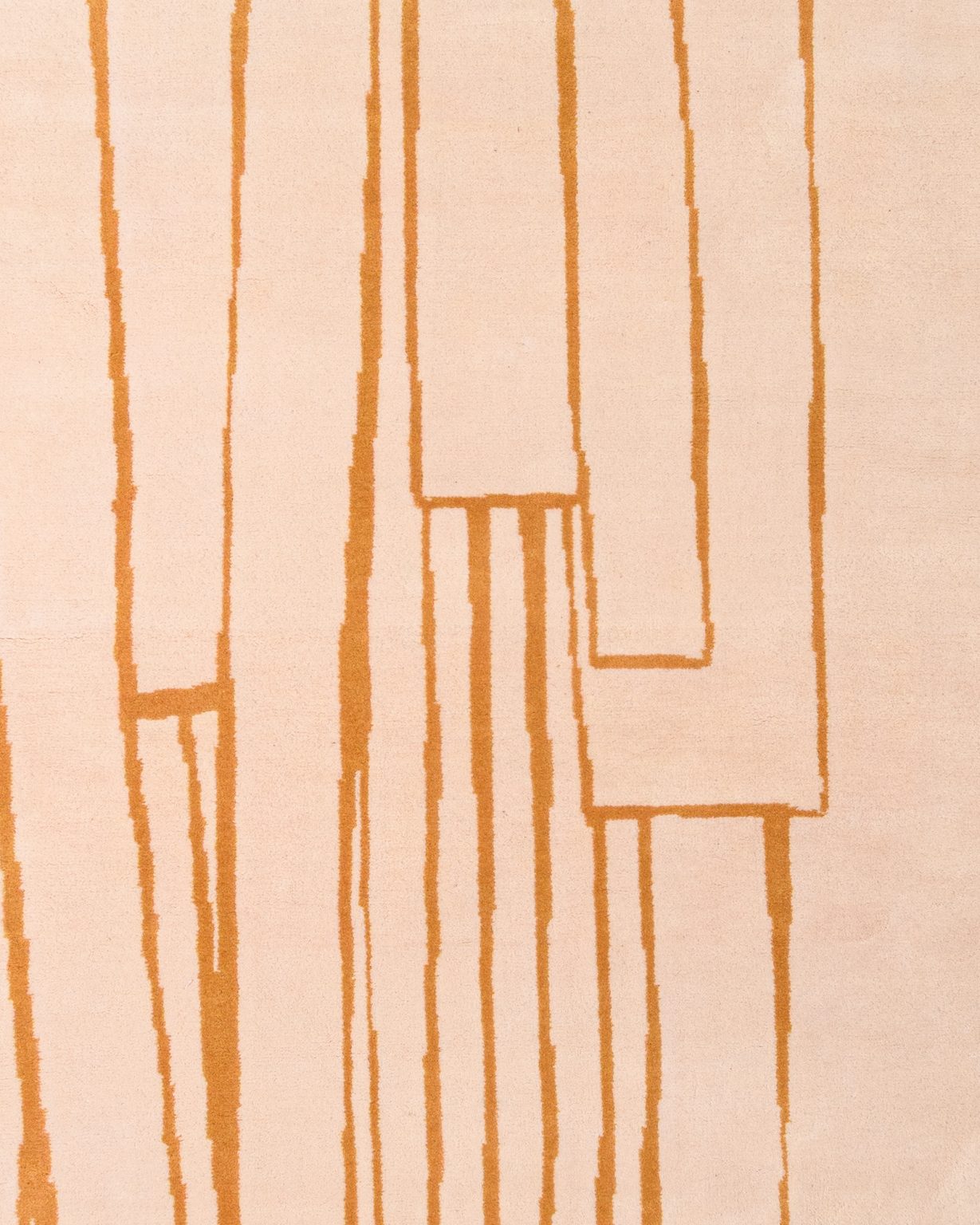 Asymmetrical decorative rug CONTOUR salmon pink