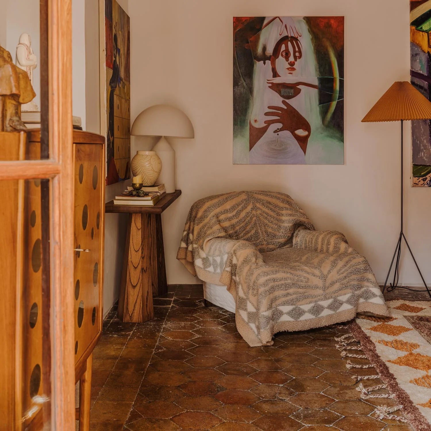 Koc WILDCAT THROW beżowy z szarym