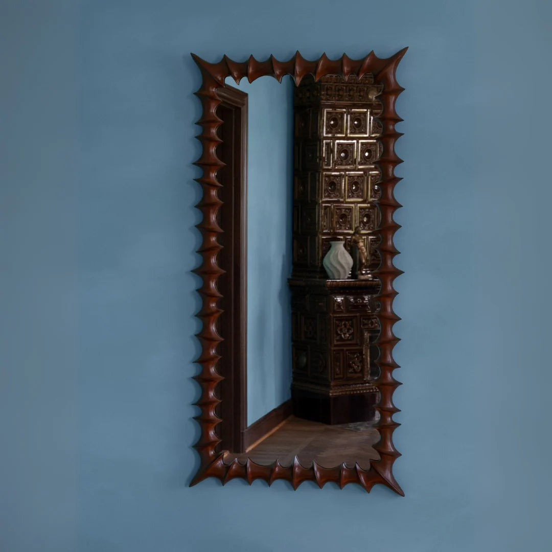 Lustro BRUTALIST drewno bukowe