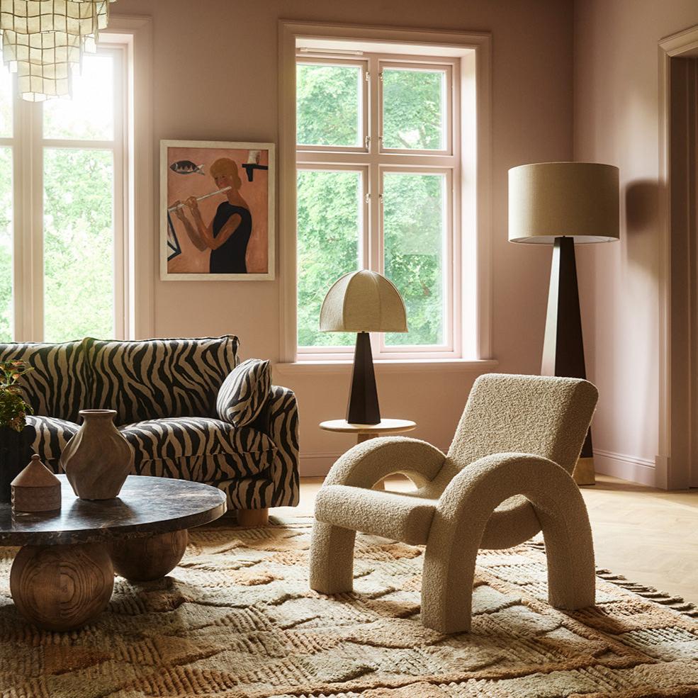 ARCO beige boucle armchair