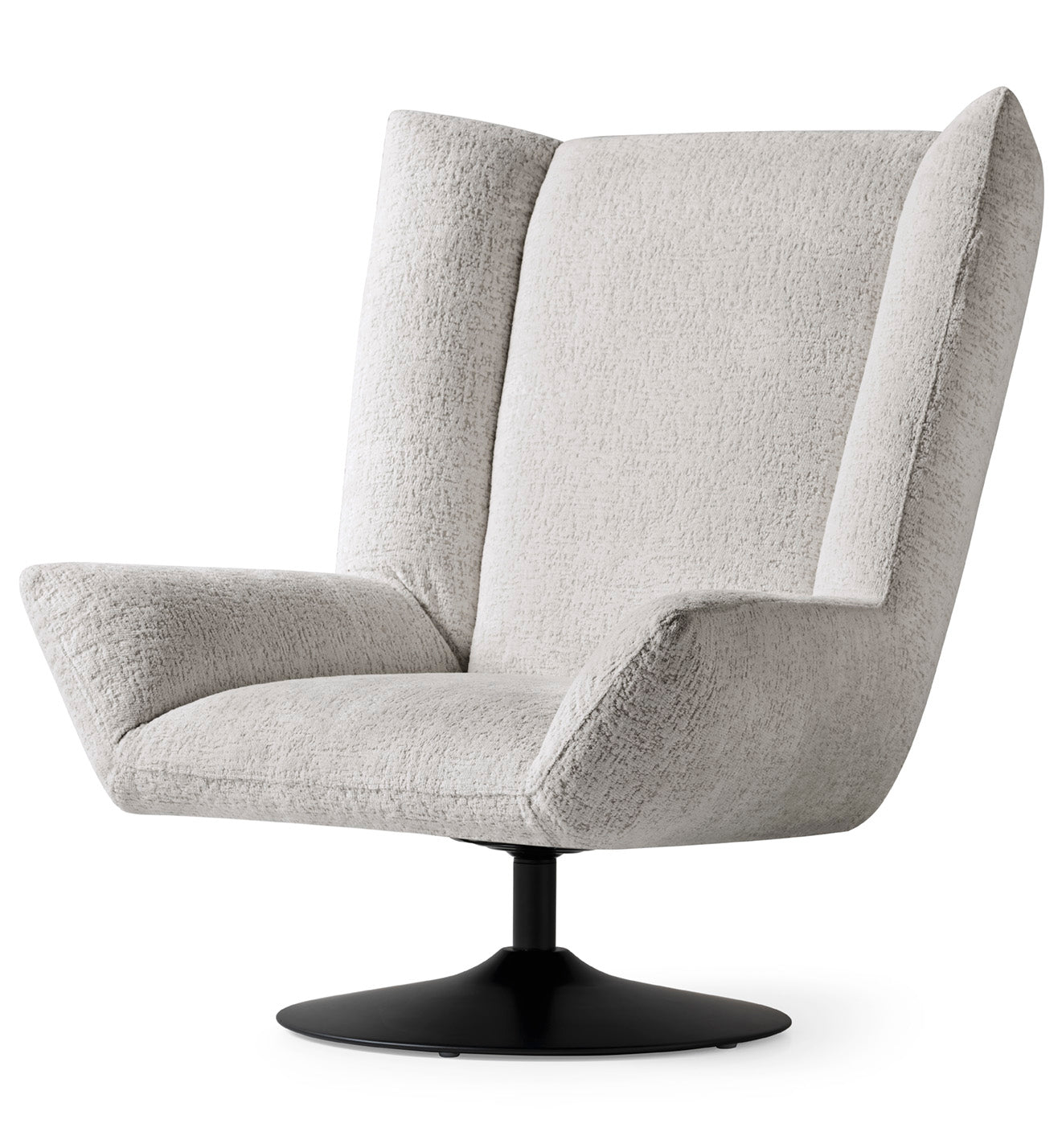 Swivel Armchair DALIA upholstered with a black base