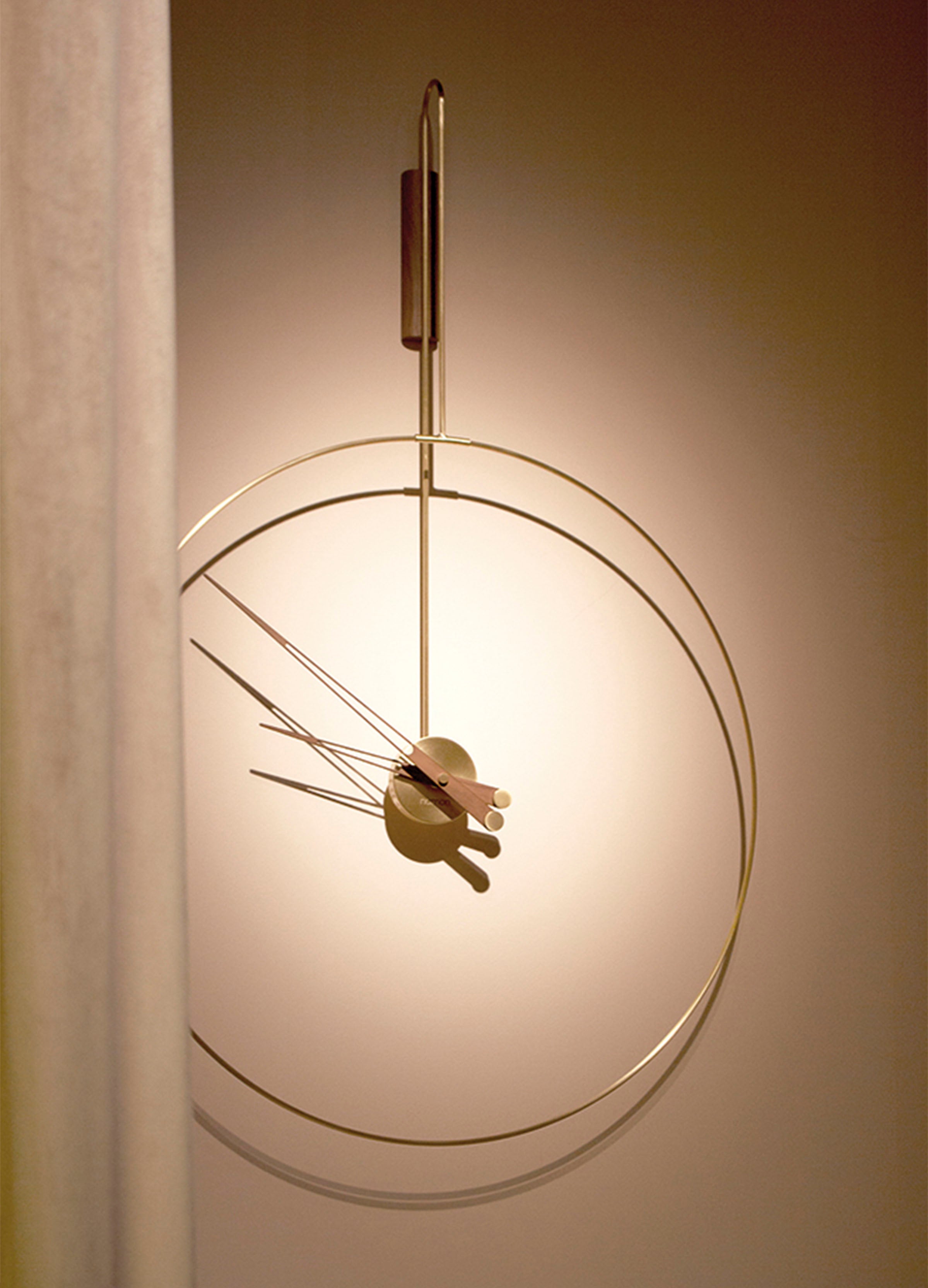 Wall Clock DARO Walnut Wood with Brass