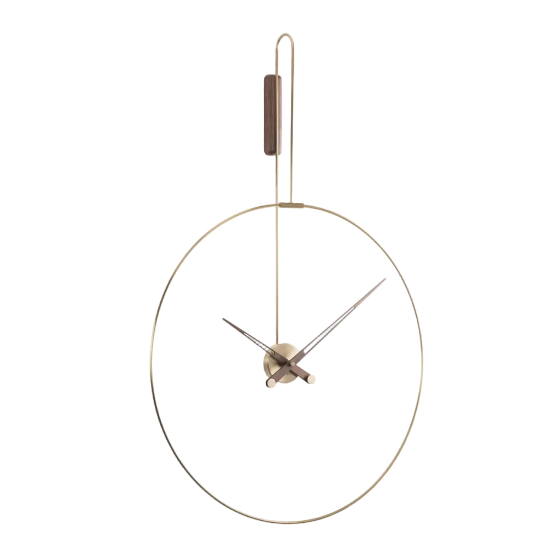 Wall Clock DARO Walnut Wood with Brass