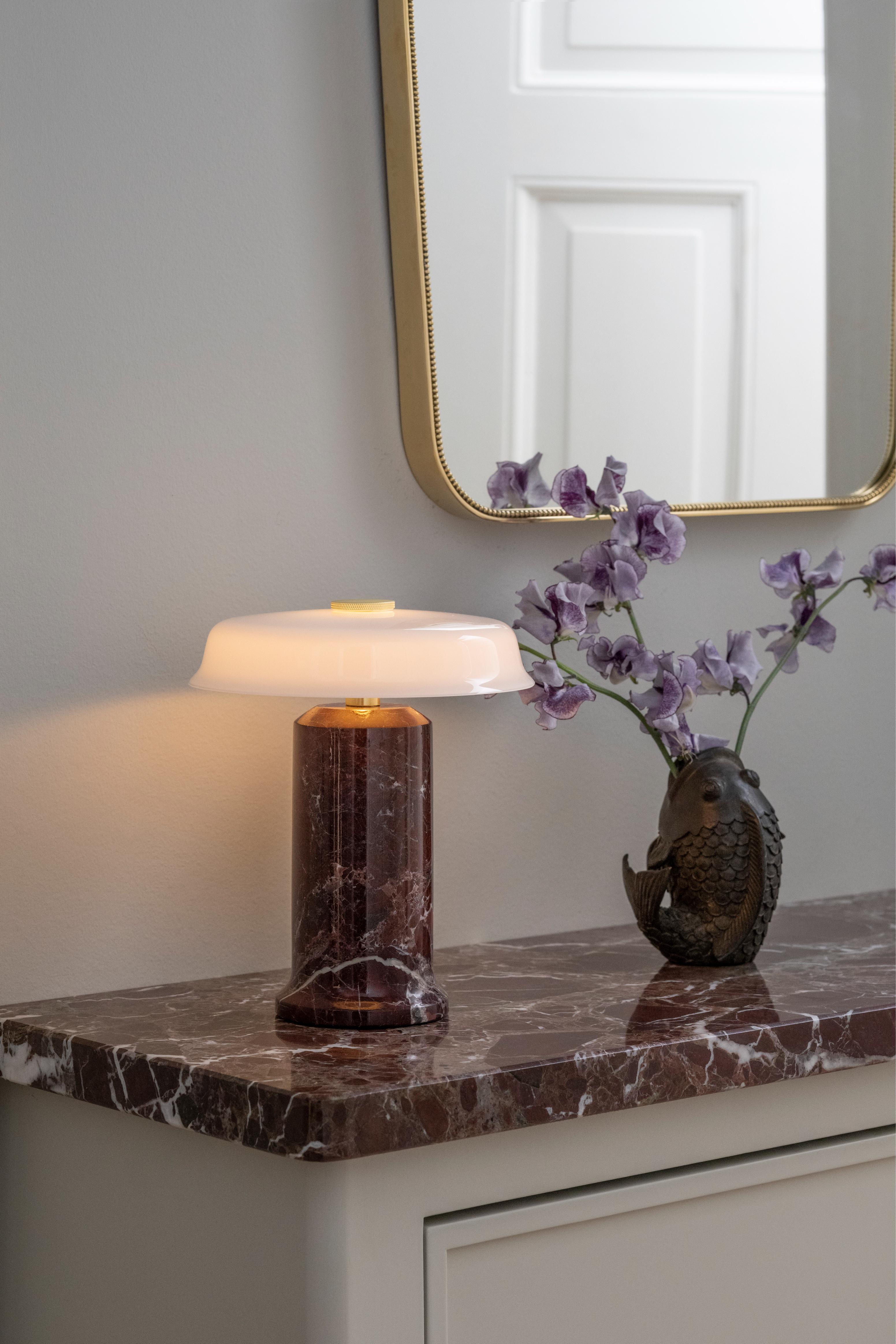 Lampa przenośna TRIP NO. 2 szary marmur z dymionym szkłem