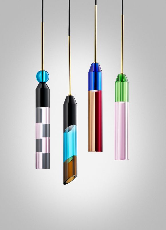 Lampa wisząca CARNIVAL NO. 3 czarny z niebieskim i brązowym