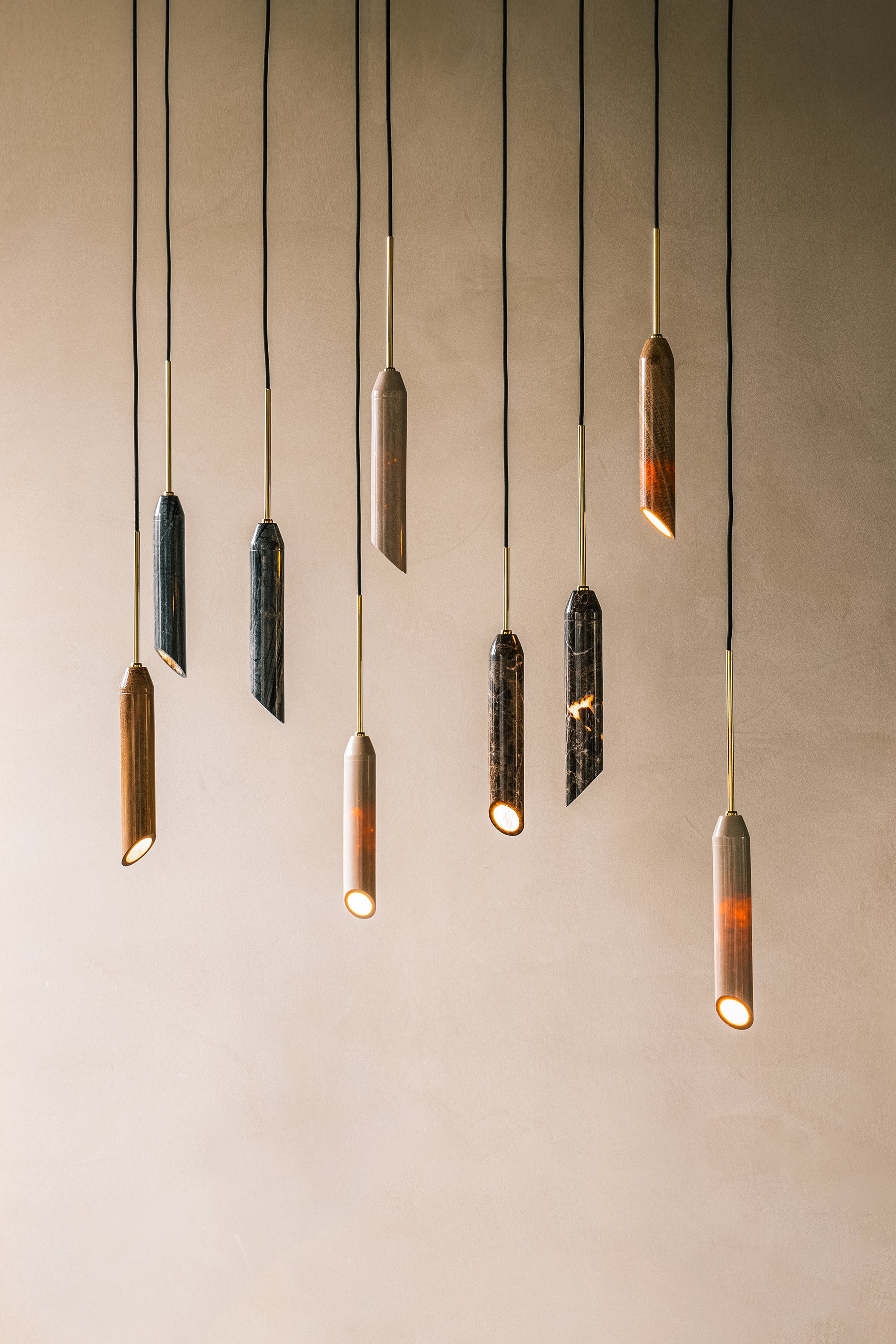 Pendant lamp MARBLE ART black marble