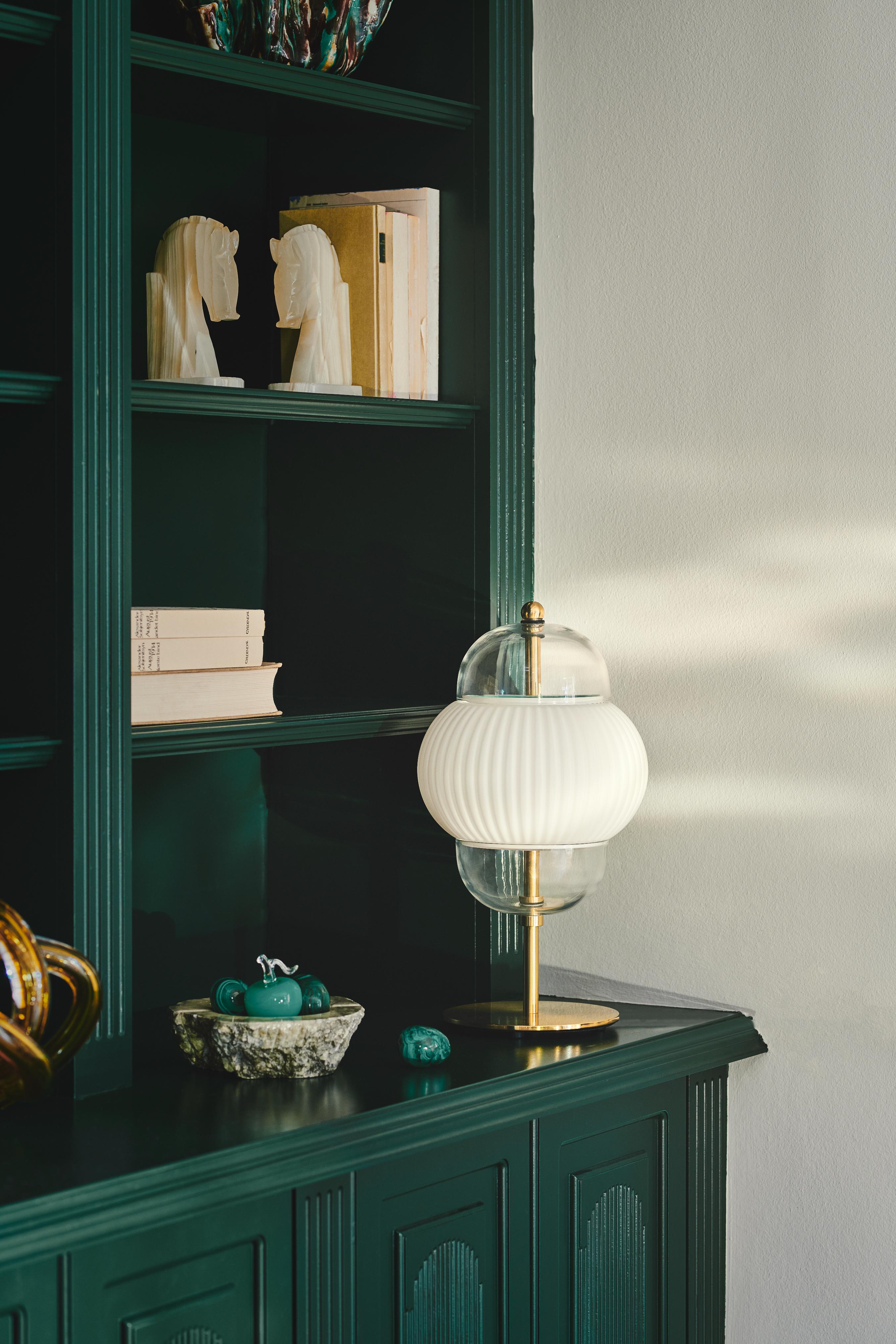 SHAHIN table lamp white with gold finish