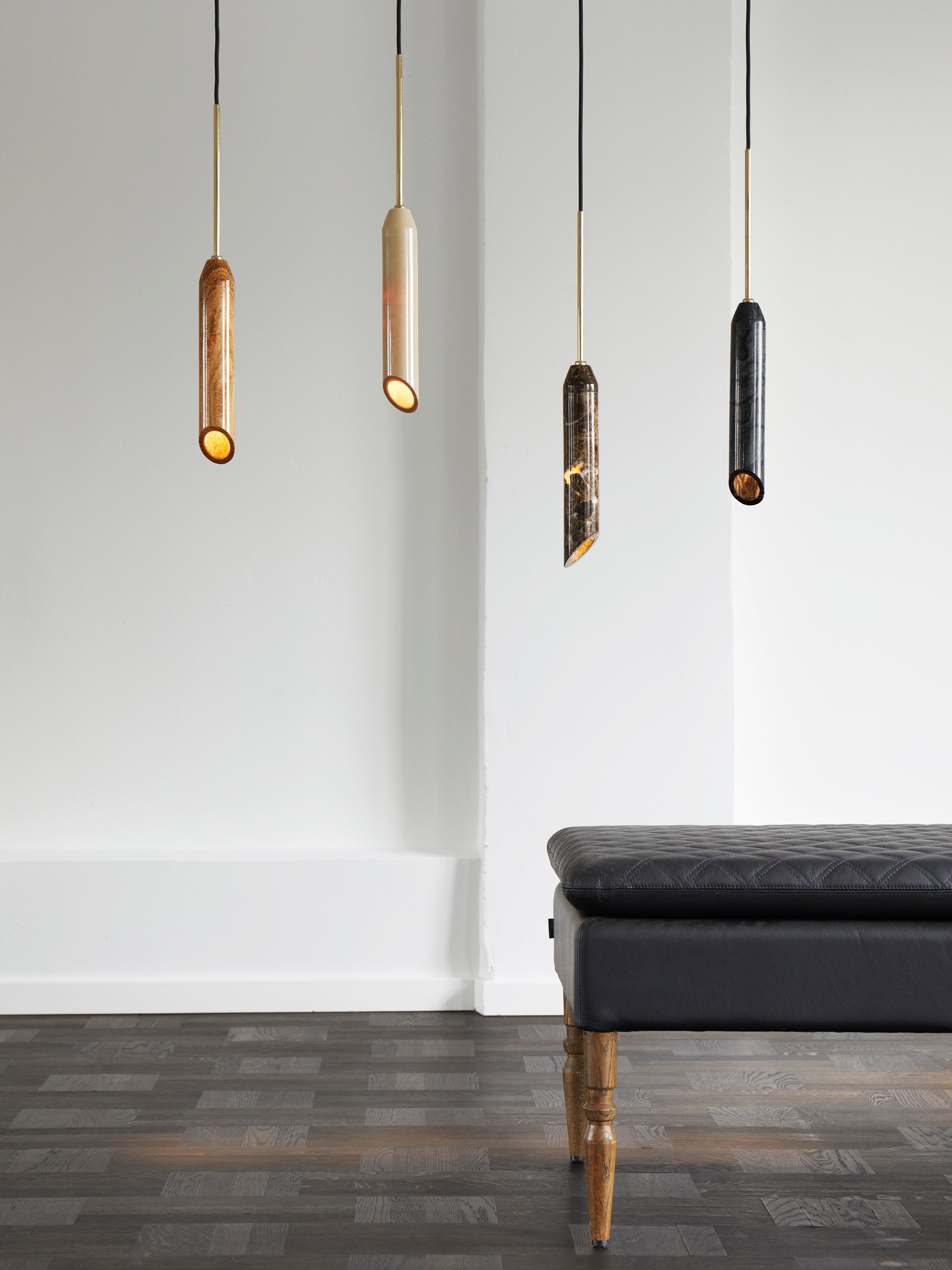 Pendant lamp MARBLE ART black marble